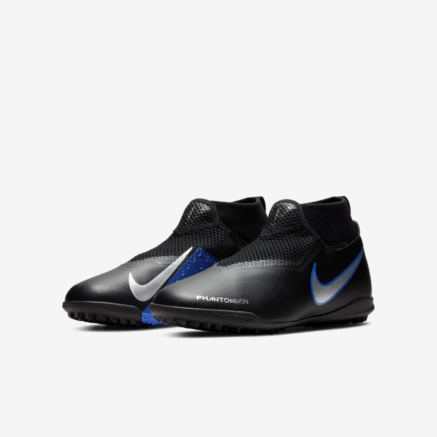 Kid's Phantom Vision Academy DF Turf Soccer Shoes - Black/Metallic Silver - AO3292-004-NIKE by Nike | Available at Niky's Sports