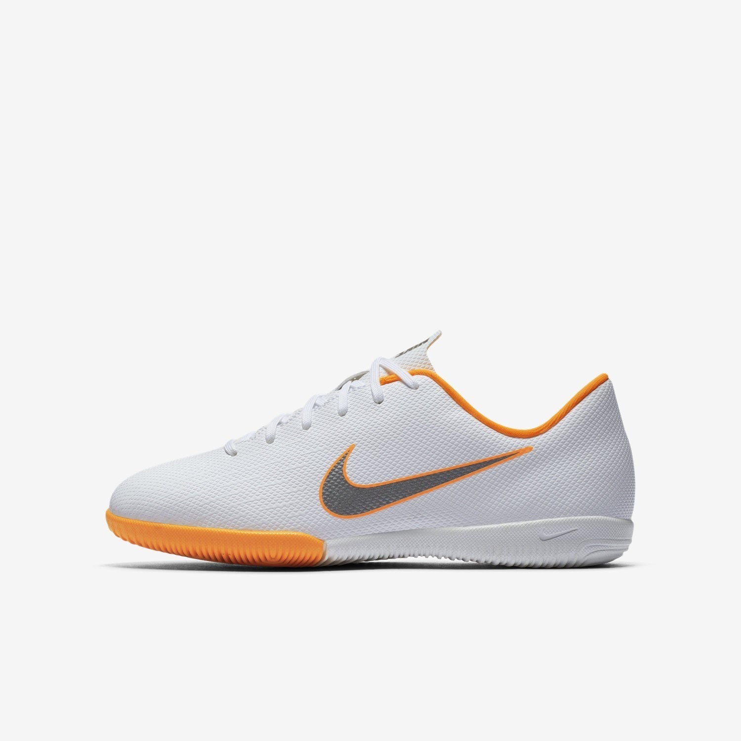 Kid's MercurialX Vapor XII Academy Indoor Soccer Shoes - White/Orange/Grey