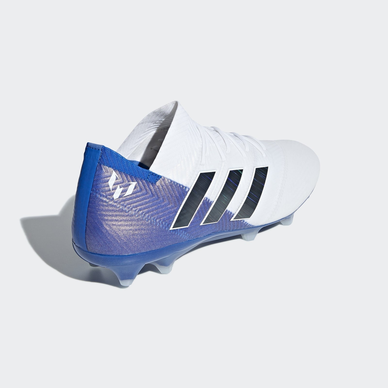 Nemeziz Messi 18.1 FG Men's Soccer Cleats - White/Black/Blue - DB2088-ADIDAS by Adidas | Available at Niky's Sports