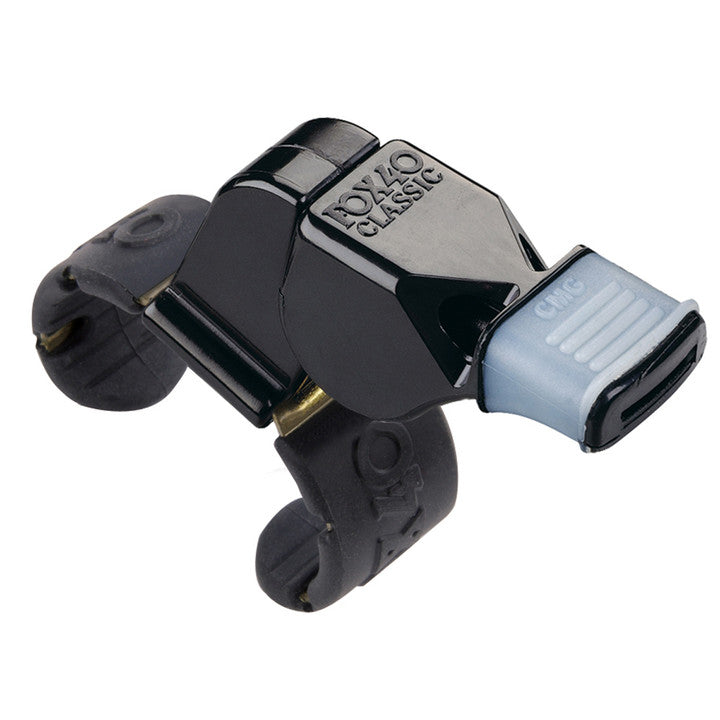 Fox 40 Black Fingergrip Whistle W/Mouthgrip