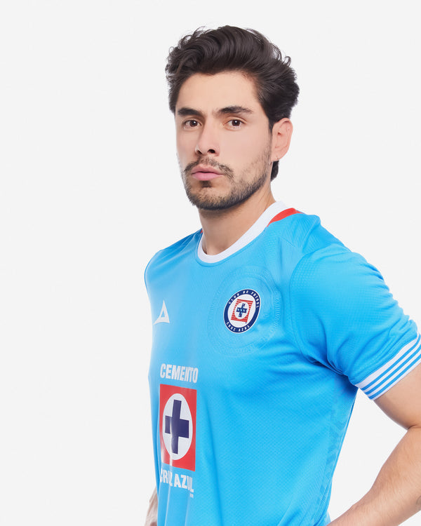 thumbnail image 2 of Pirma Cruz Azul Home Jersey 23-24 – Men's Royal Blue & Red, Short Sleeve Soccer Shirt 2 of 5