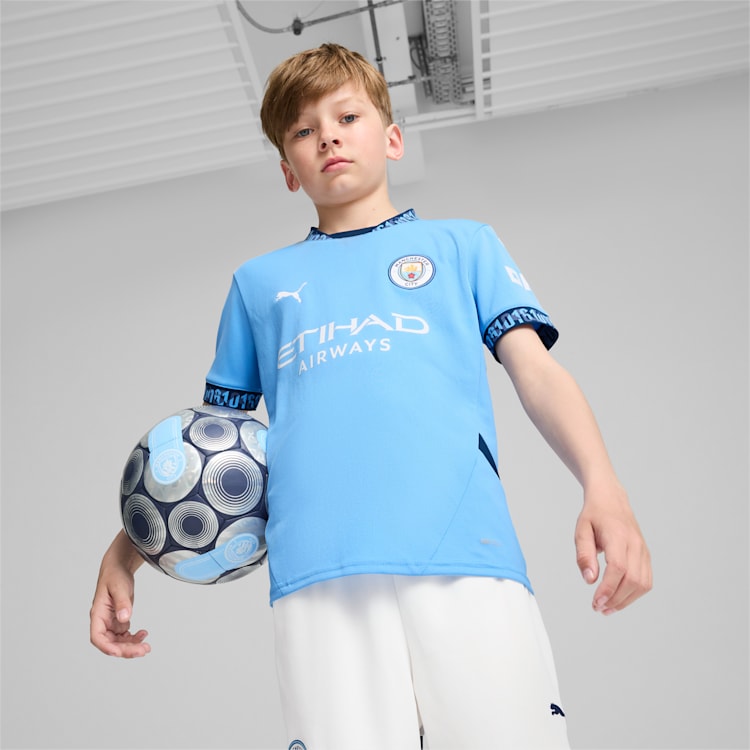 Puma Manchester City Home Youth Soccer Jersey 24/25 - 775078-01-PUMA by Puma | Available at Niky's Sports