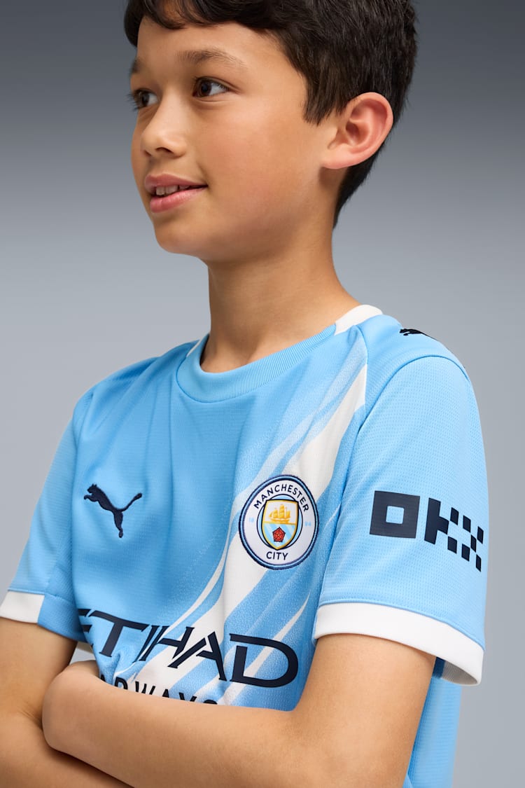 Puma Manchester City Youth Home Jersey 25/26 - 780341-01-PUMA by Puma | Available at Niky's Sports