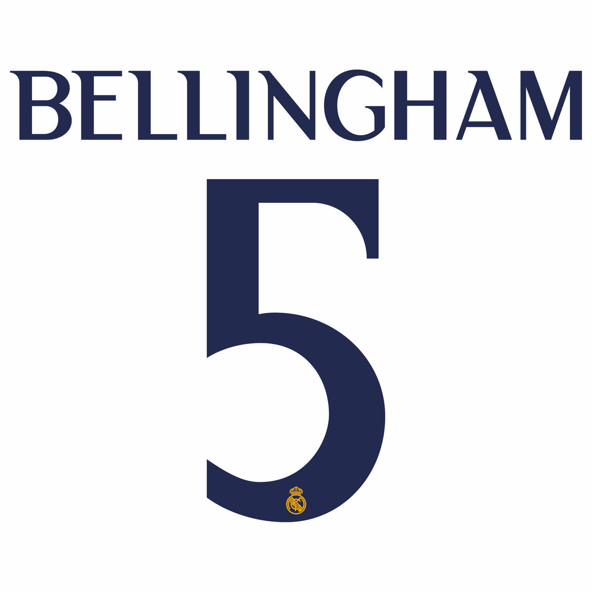 Real Madrid Bellingham 23/24 Home Name and Number Set - RM24-BELLI-H-AUTHENTIC by Authentic | Available at Niky&#39;s Sports