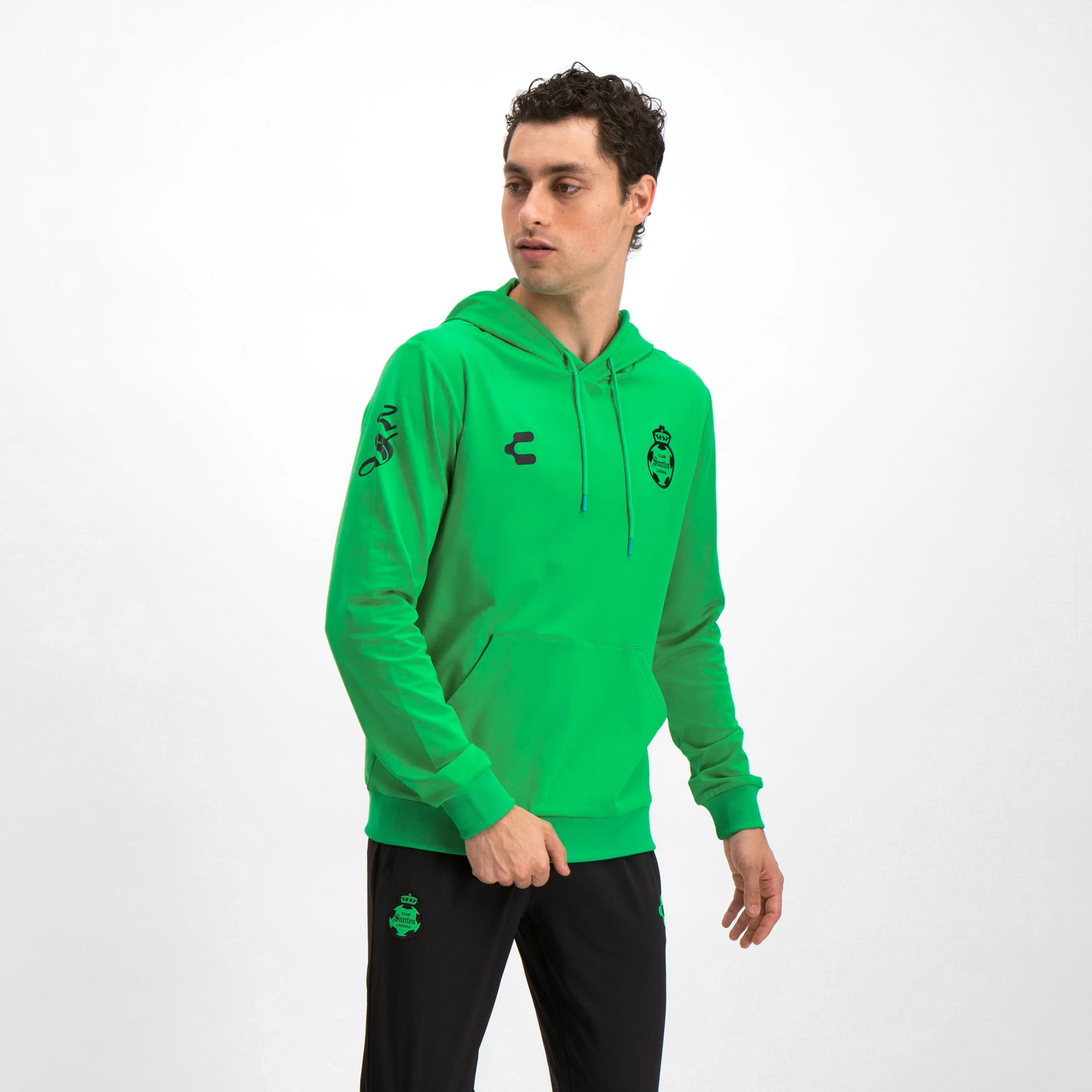 Charly Men's Santos Hoodie Green - 5006111-CHARLY by Charly | Available at Niky's Sports