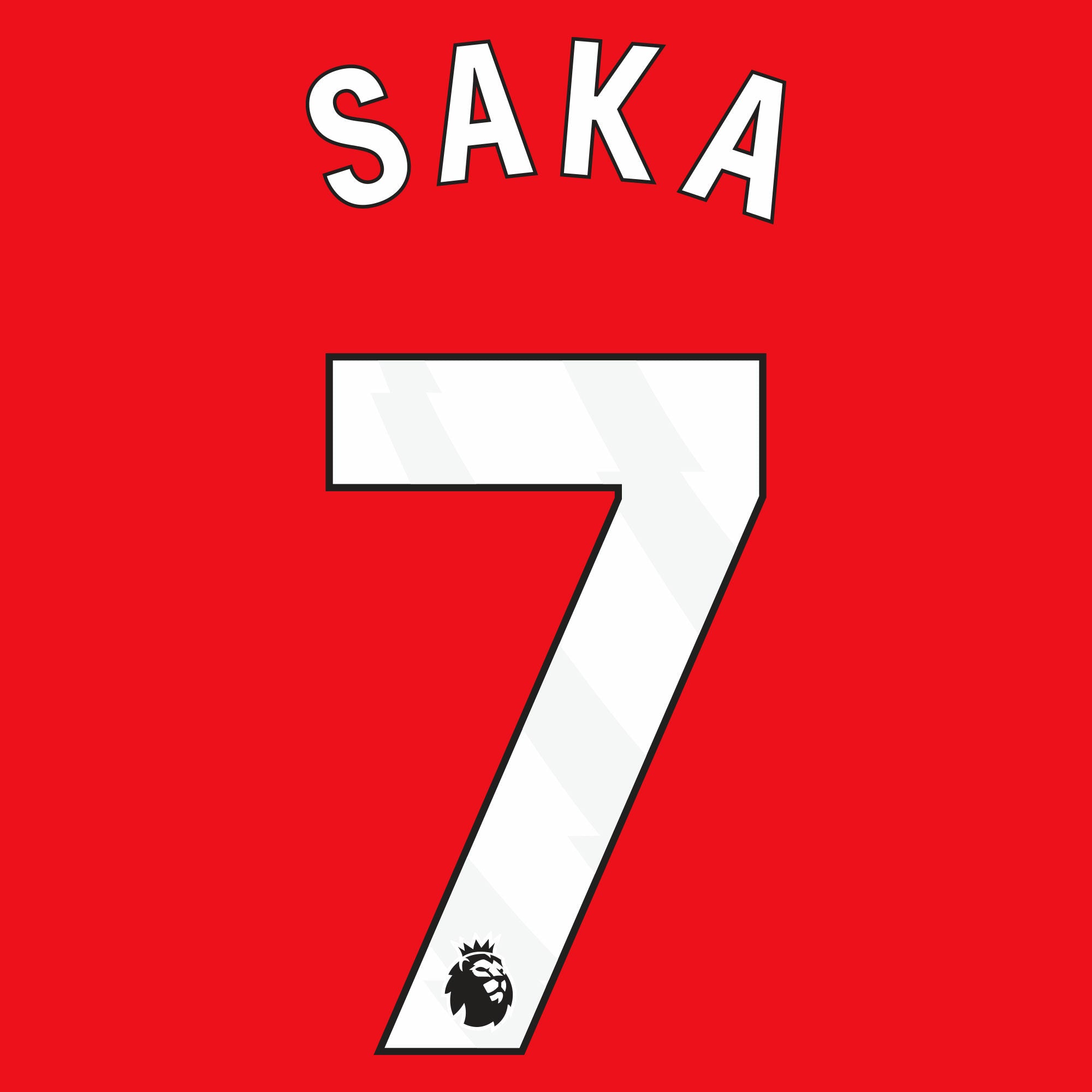 EPL Saka 23/24 White Official Name and Number Sets - EPL23-SAKA-W-AUTHENTIC by Authentic | Available at Niky's Sports