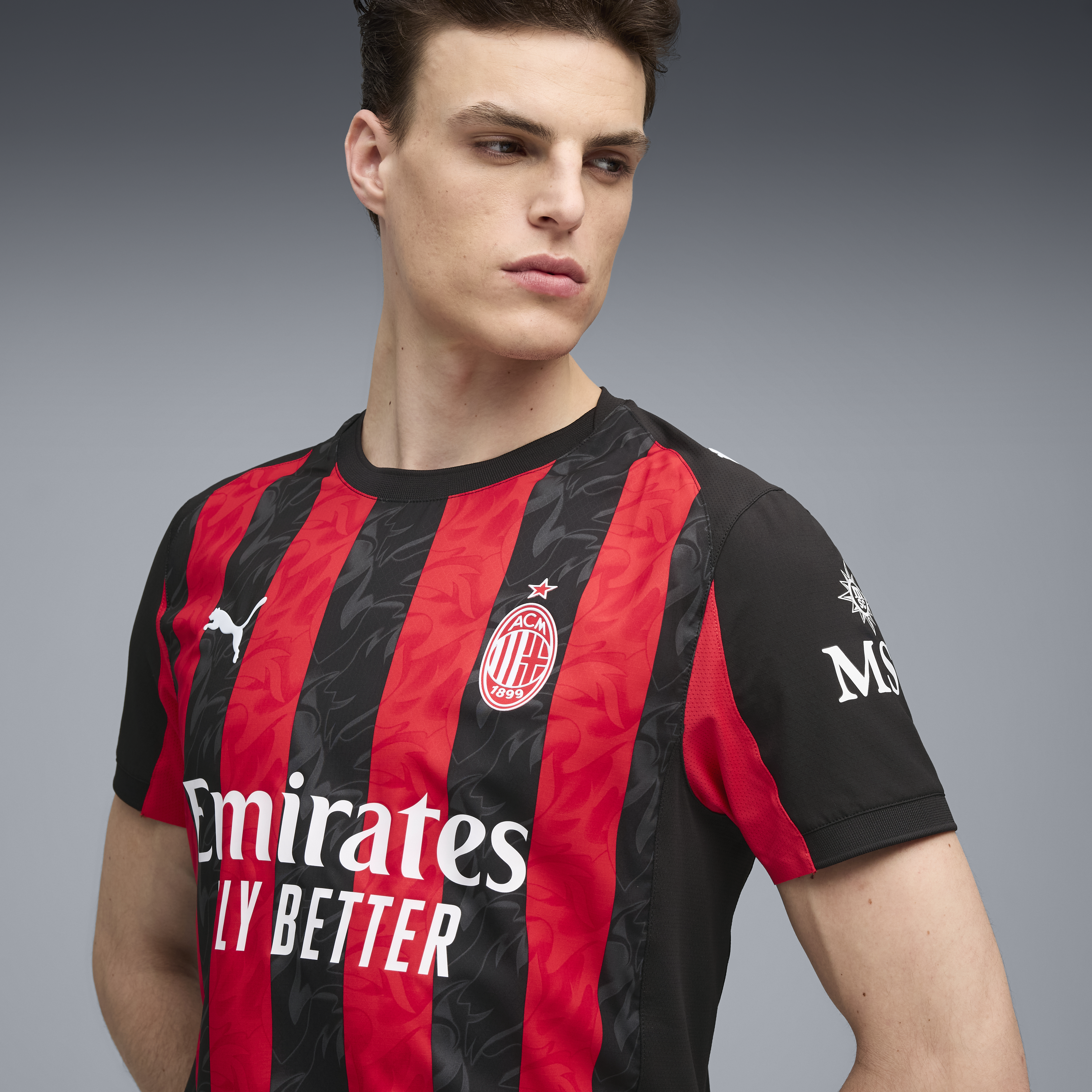 Puma AC Milan Men's Home Authentic Short Sleeve Jersey 25/26 - 779961-01-PUMA by Puma | Available at Niky's Sports