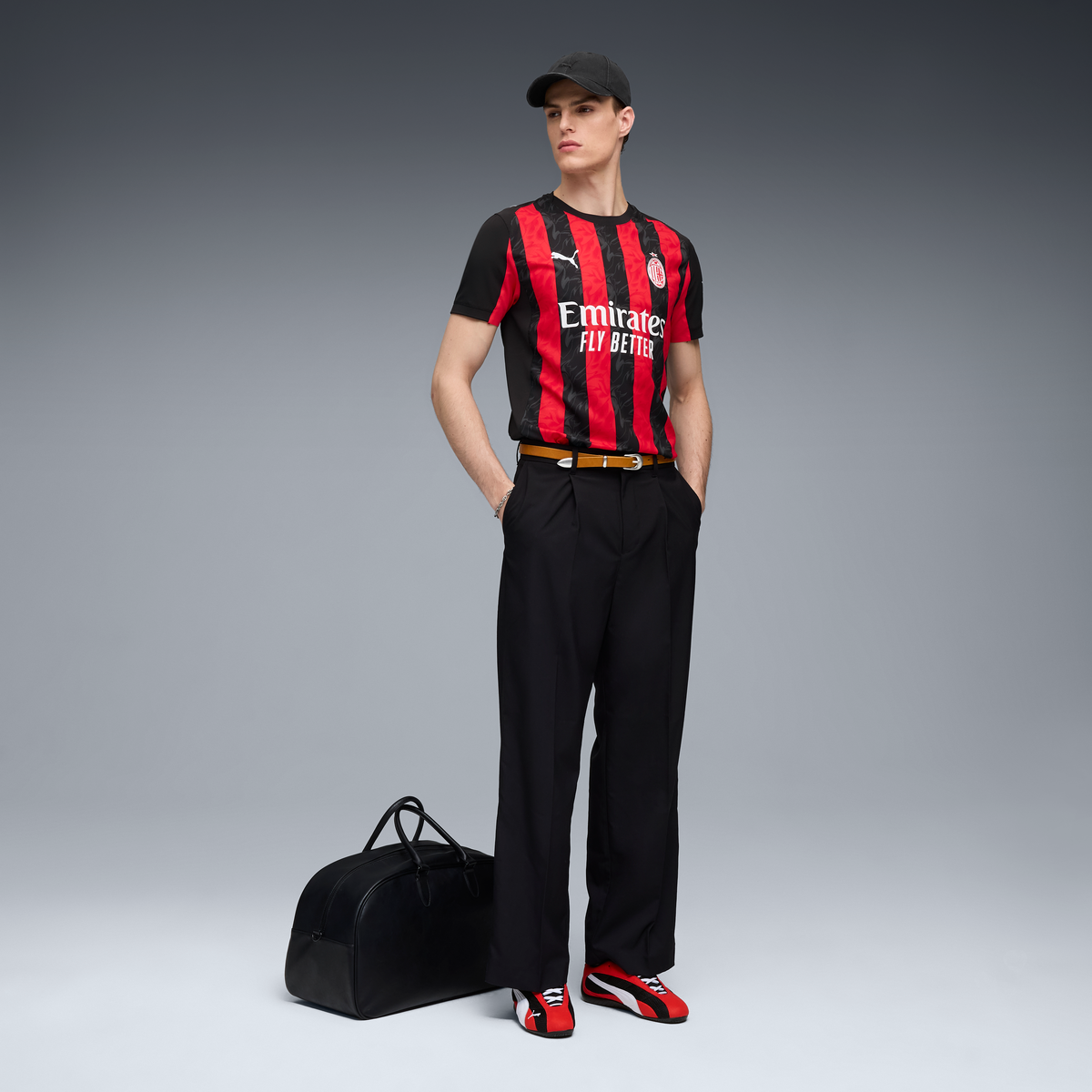 Puma AC Milan Men's Home Authentic Short Sleeve Jersey 25/26 - 779961-01-PUMA by Puma | Available at Niky's Sports
