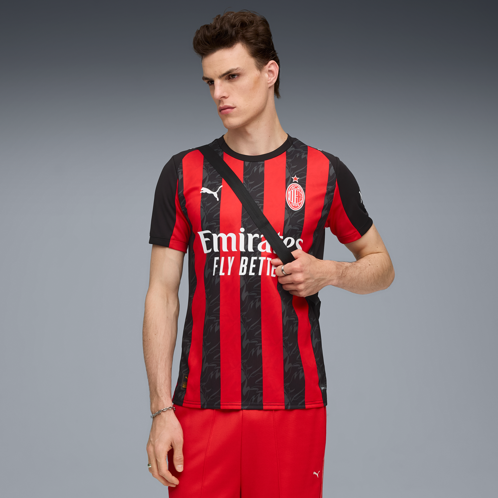 Puma AC Milan Men's Home Replica Short Sleeve Jersey 25/26 - 779962-01-PUMA by Puma | Available at Niky's Sports