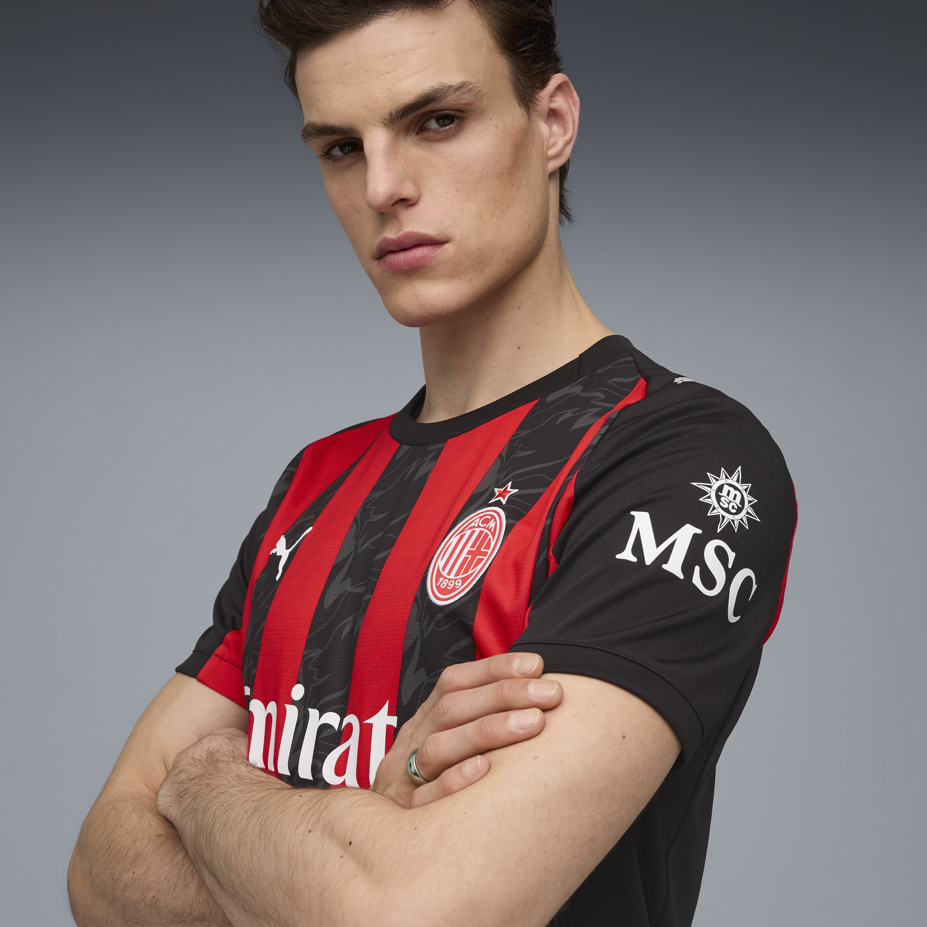 Puma AC Milan Men's Home Replica Short Sleeve Jersey 25/26 - 779962-01-PUMA by Puma | Available at Niky's Sports