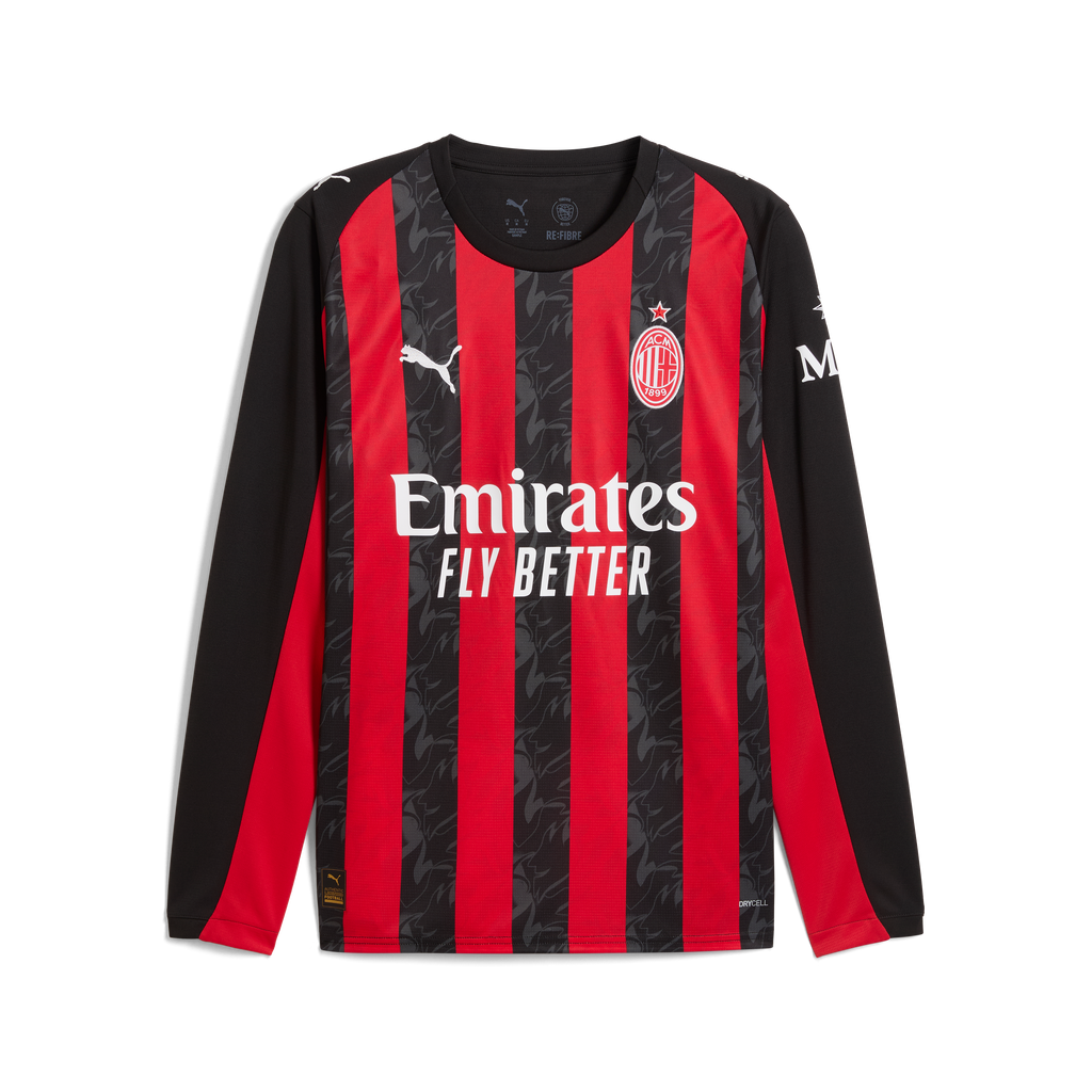 Puma AC Milan Men's Home Replica Long Sleeve Jersey 25/26 - 779963-01-PUMA by Puma | Available at Niky's Sports