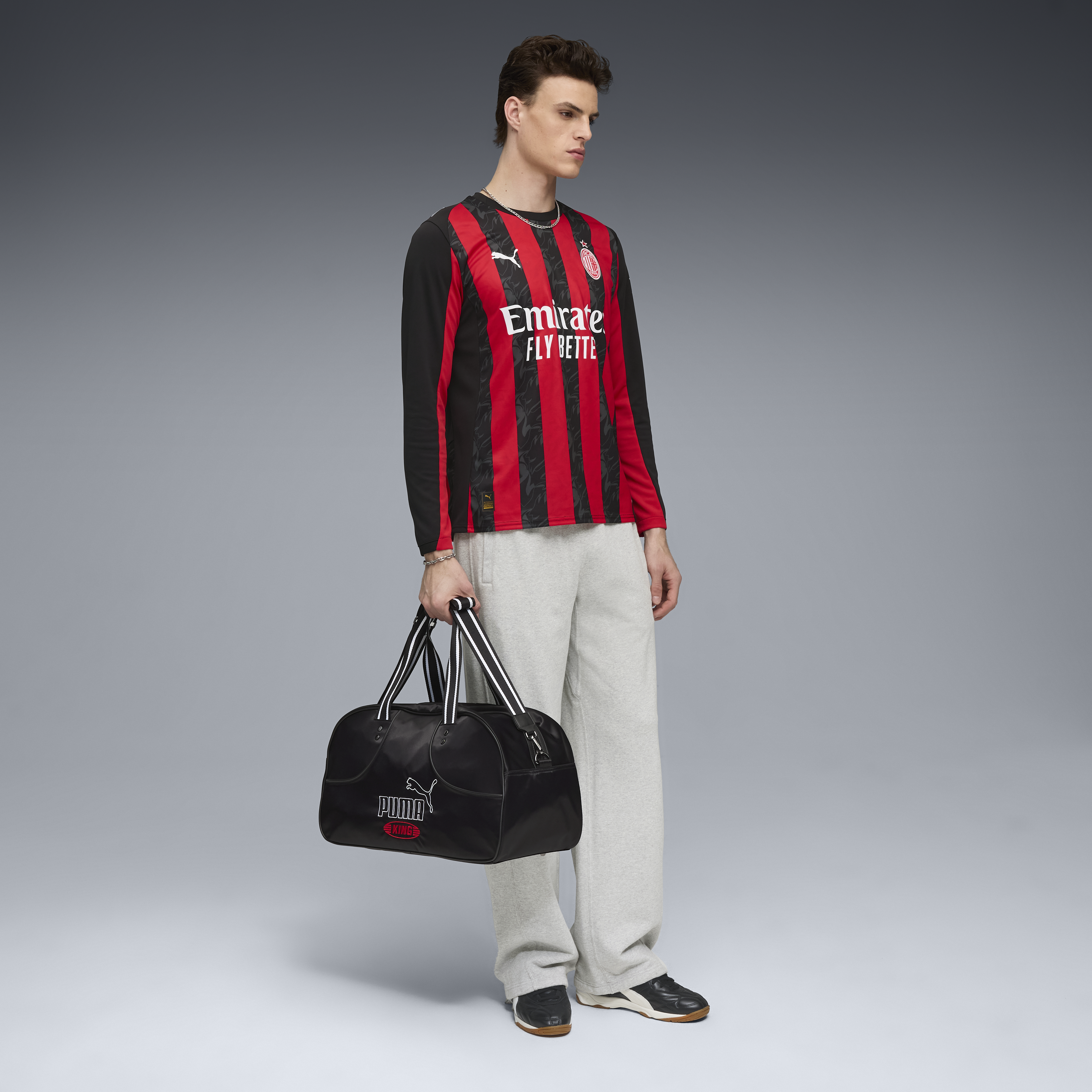 Puma AC Milan Men's Home Replica Long Sleeve Jersey 25/26