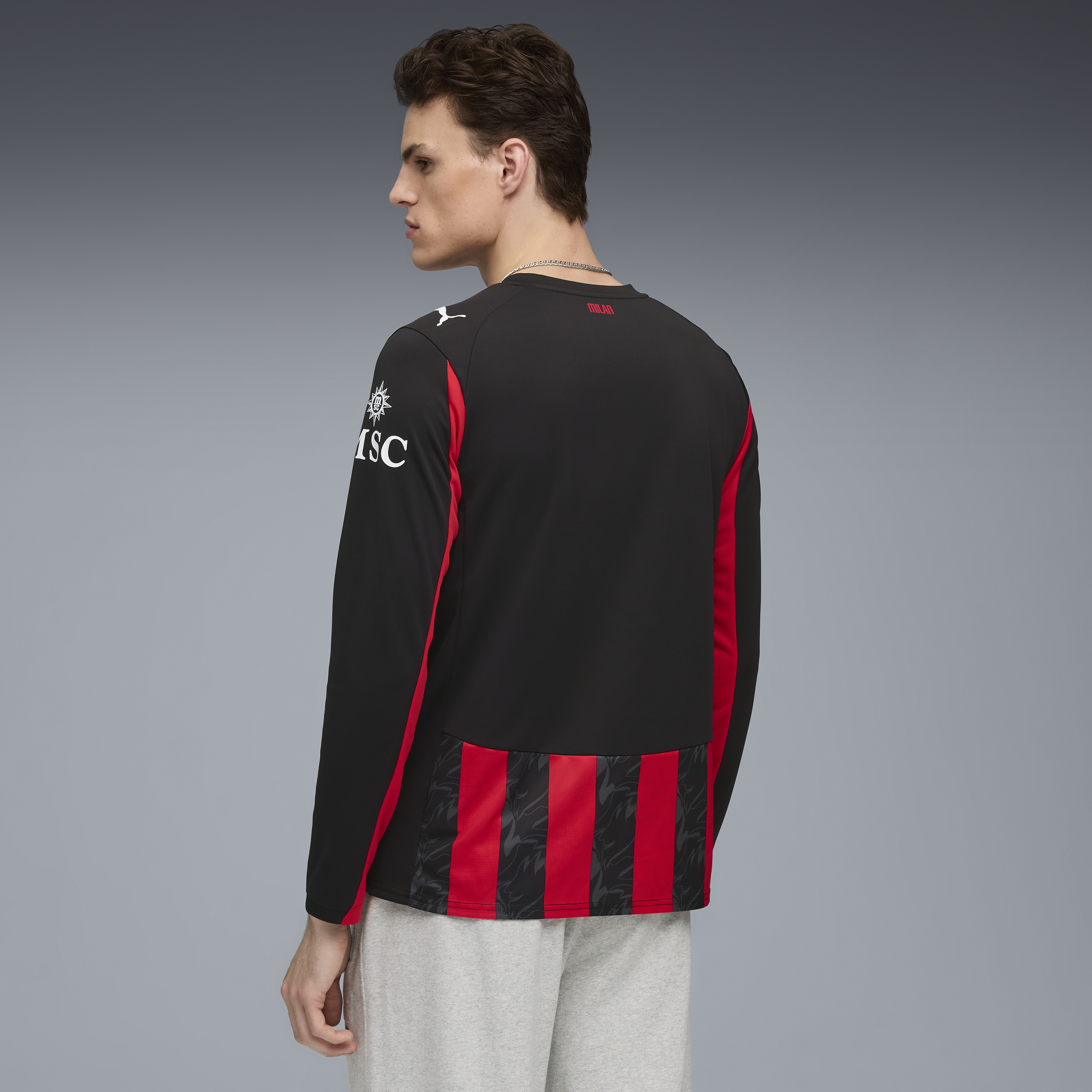 Puma AC Milan Men's Home Replica Long Sleeve Jersey 25/26 - 779963-01-PUMA by Puma | Available at Niky's Sports