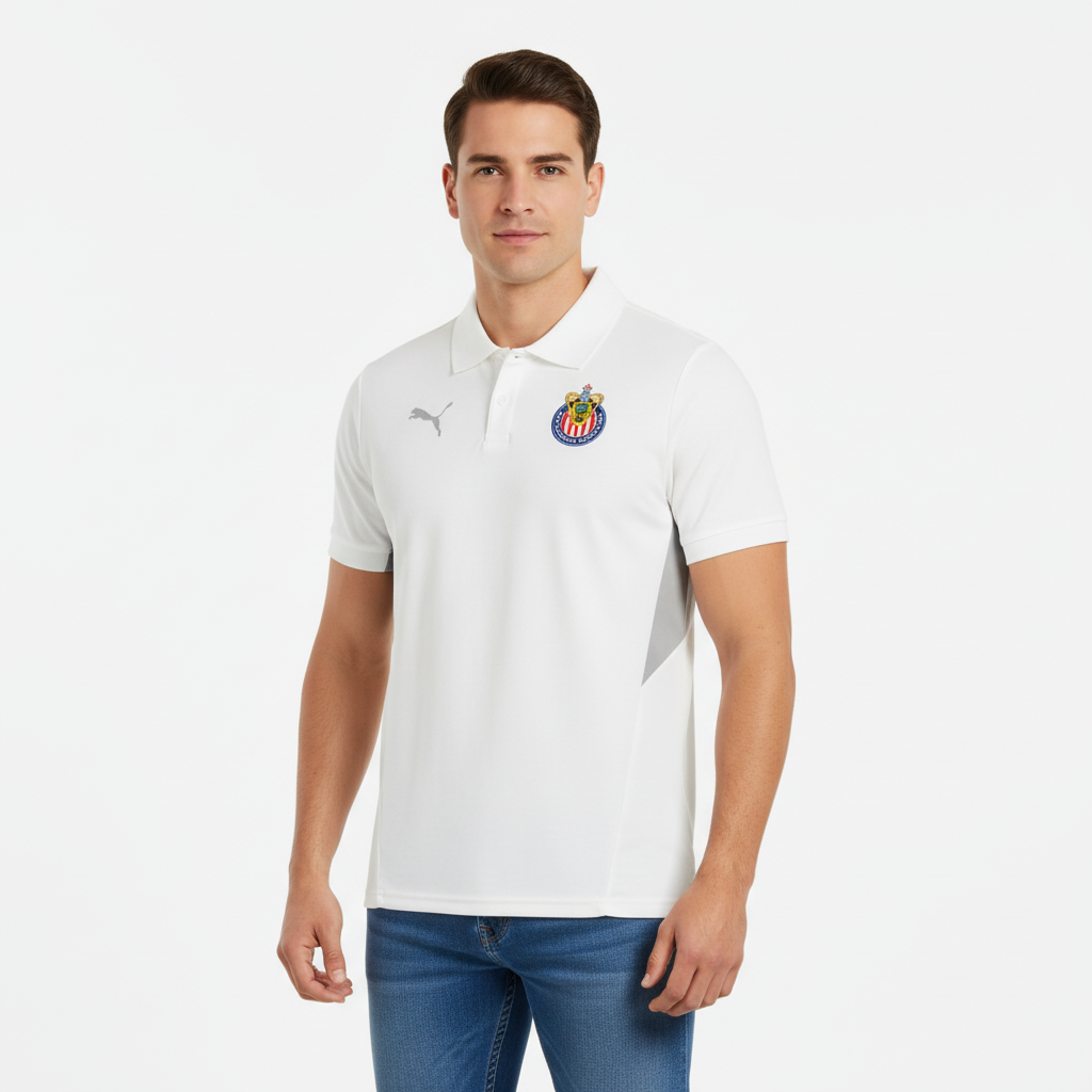 Puma Chivas Evostripe Polo - Men's White - 782112-03-PUMA by Puma | Available at Niky's Sports
