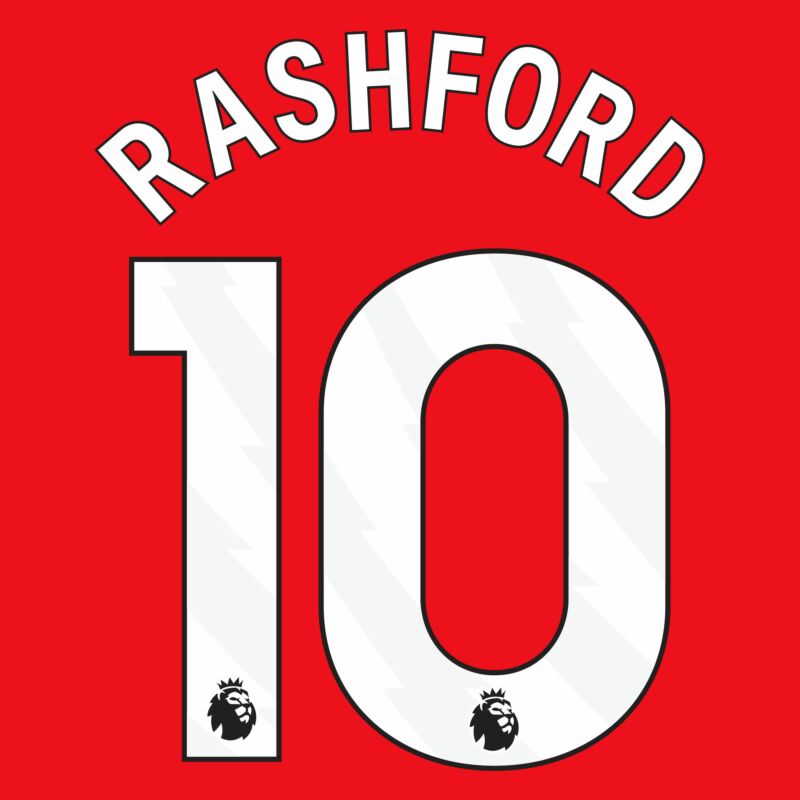 EPL Rashford 23/24 White OFFICIAL NAME AND NUMBER SET