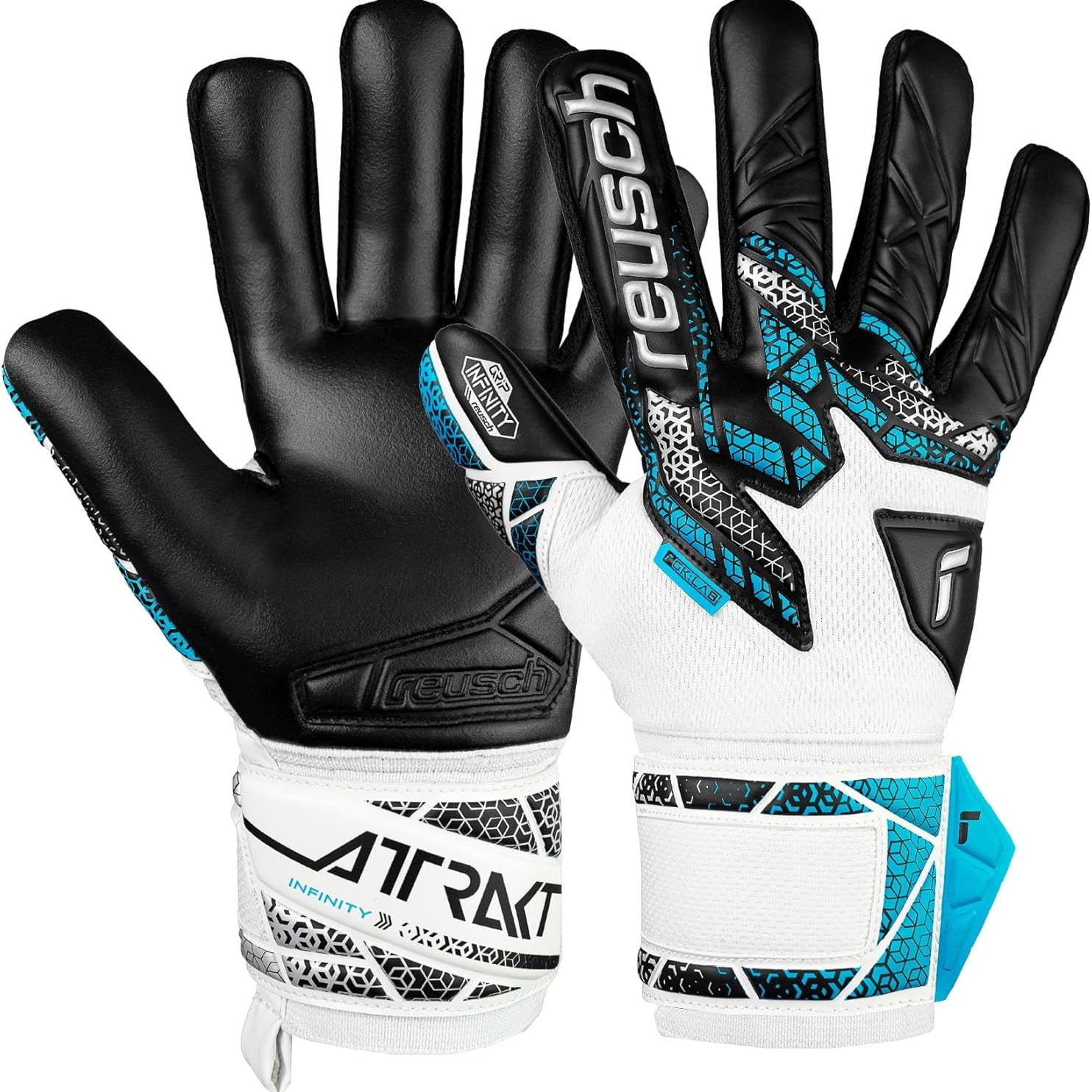 Reusch Attrakt Silver NC Finger Support Goalkeeper Glove - 5560250-REUSCH by Reusch | Available at Niky's Sports