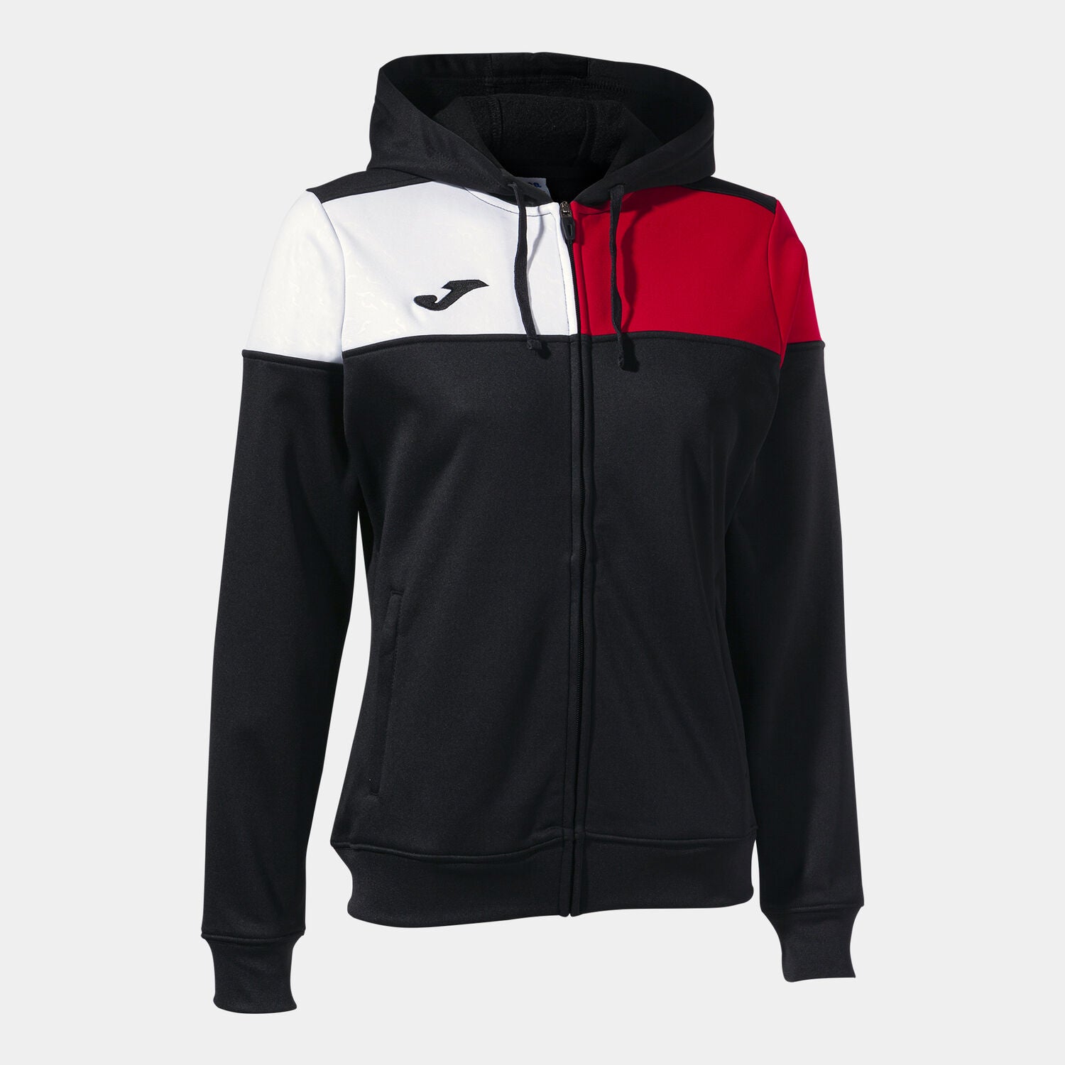 Joma Hooded Jacket Women's Crew V Black/Red - 901863.106-JOMA by Joma | Available at Niky's Sports