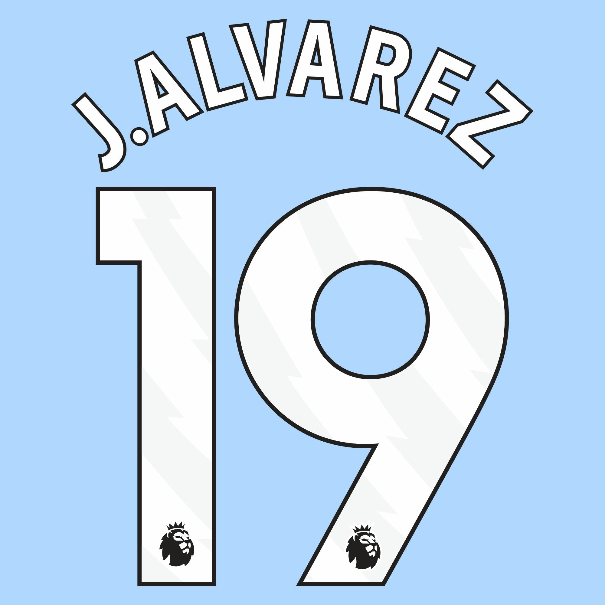 EPL J. Alvarez 23/24 White Name and Number Set - EPL23-J.ALVAREZ-H-AUTHENTIC by Authentic | Available at Niky's Sports