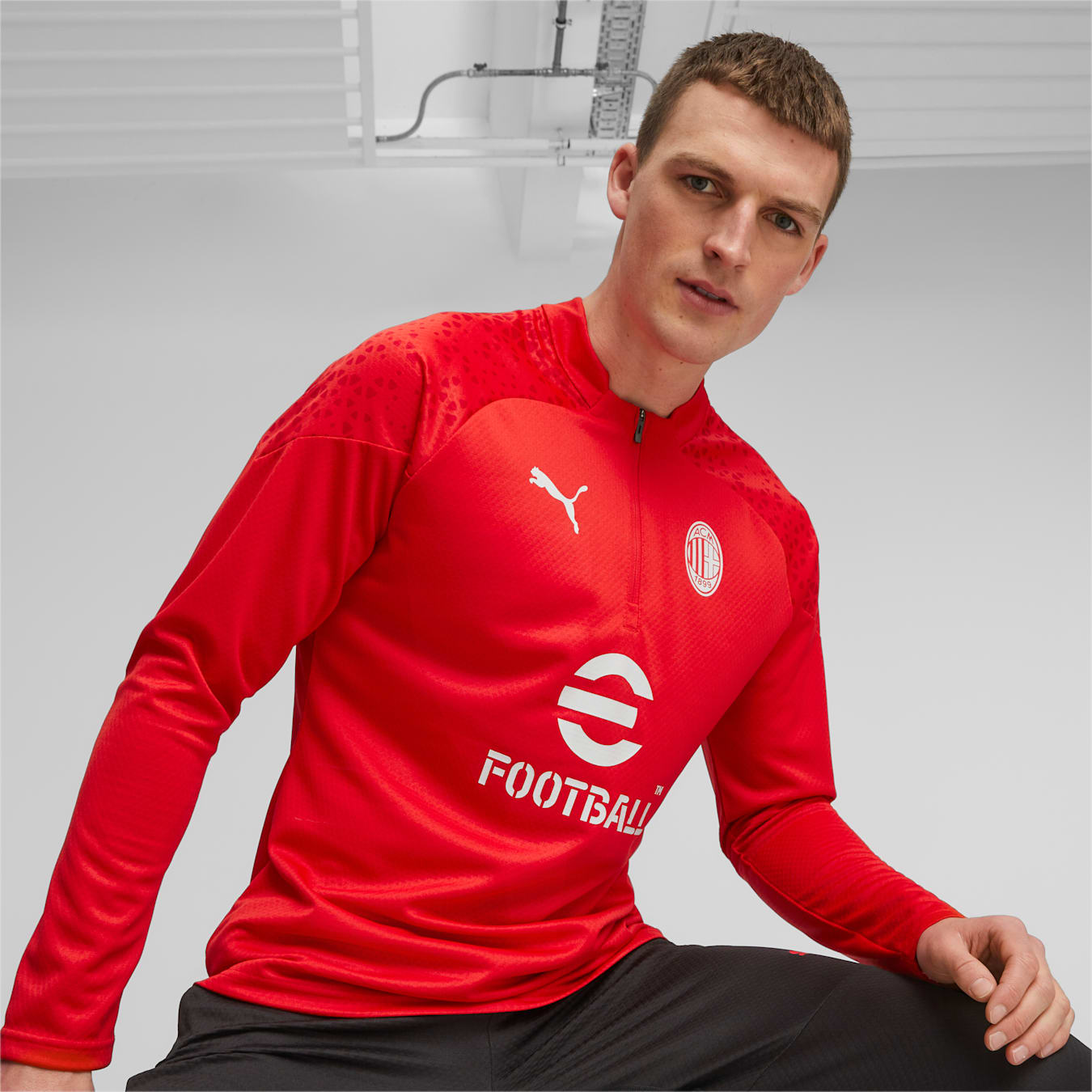 Puma AC Milan 1/4 Zip Top - 772241-12-PUMA by Puma | Available at Niky's Sports