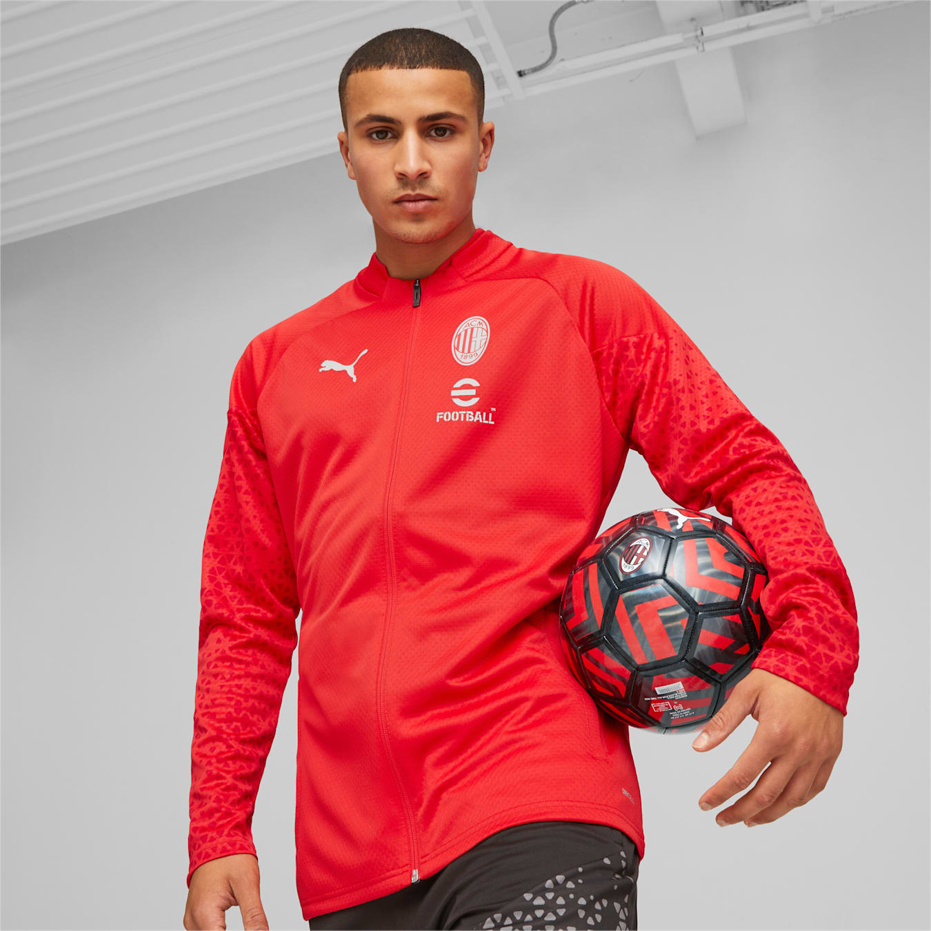Puma AC Milan Training Jacket - 772252-12-PUMA by Puma | Available at Niky's Sports