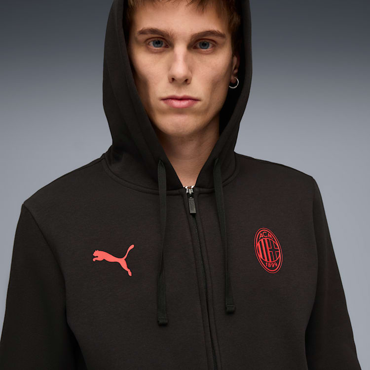 Puma AC Milan Soccer Essentials Men's Fleece Zip-Up Soccer Hoodie
