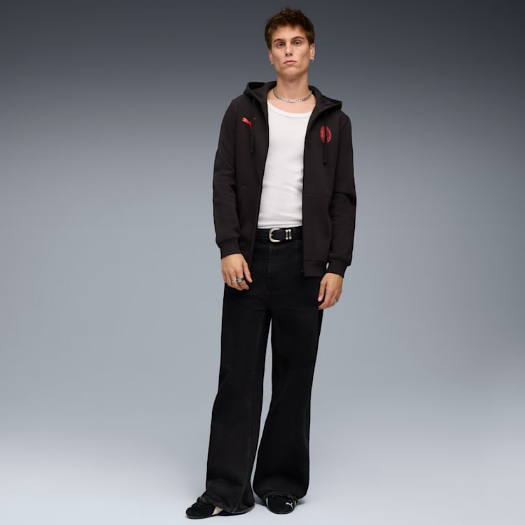 Puma AC Milan Soccer Essentials Men's Fleece Zip-Up Soccer Hoodie