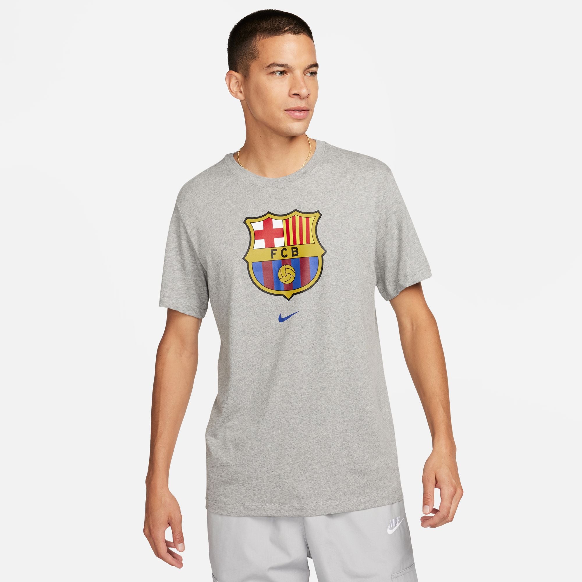 Nike FC Barcelona Crest Men's Soccer T-Shirt - DJ1306-063-NIKE by Nike | Available at Niky's Sports