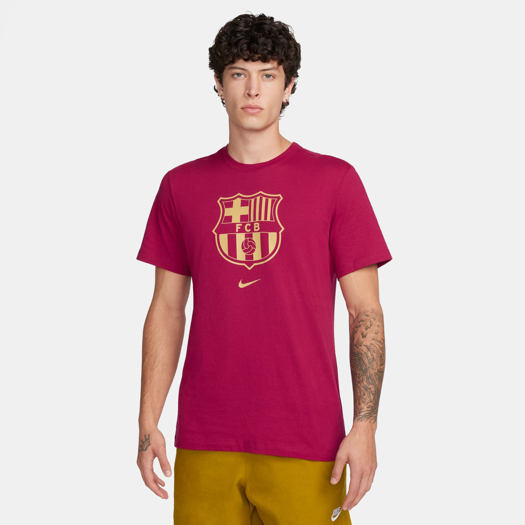 NIKE FC Barcelona Crest Men's Soccer T-Shirt - DJ1306-620-NIKE by Nike | Available at Niky's Sports