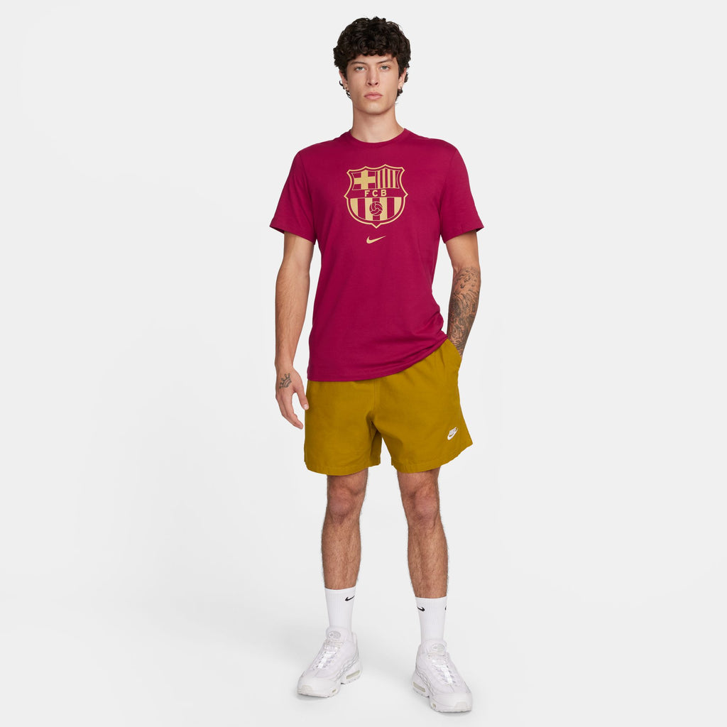 NIKE FC Barcelona Crest Men's Soccer T-Shirt - DJ1306-620-NIKE by Nike | Available at Niky's Sports
