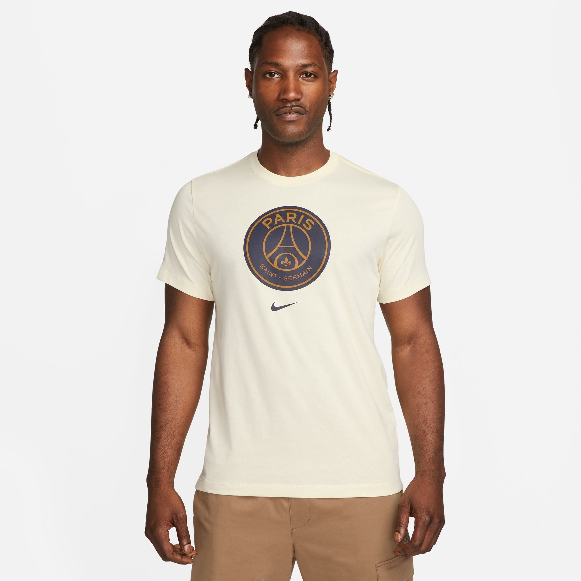 Nike Paris Saint-Germain Crest Men's Soccer T-Shirt - DJ1315-113-NIKE by Nike | Available at Niky's Sports