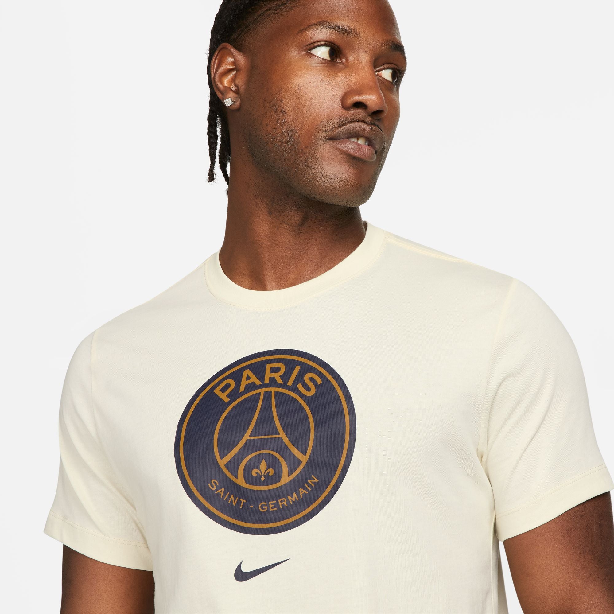 Nike Paris Saint-Germain Crest Men's Soccer T-Shirt - DJ1315-113-NIKE by Nike | Available at Niky's Sports