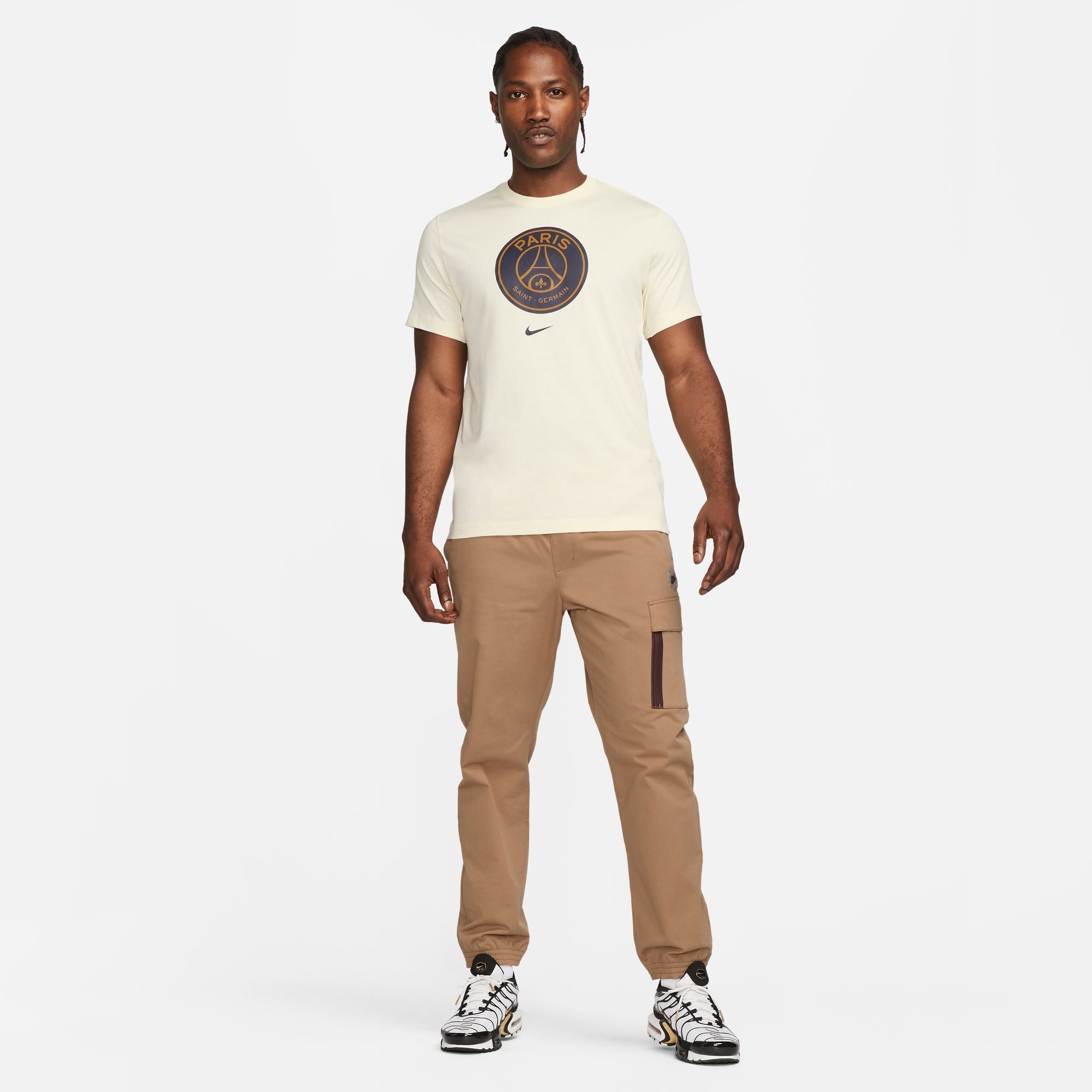 Nike Paris Saint-Germain Crest Men's Soccer T-Shirt - DJ1315-113-NIKE by Nike | Available at Niky's Sports
