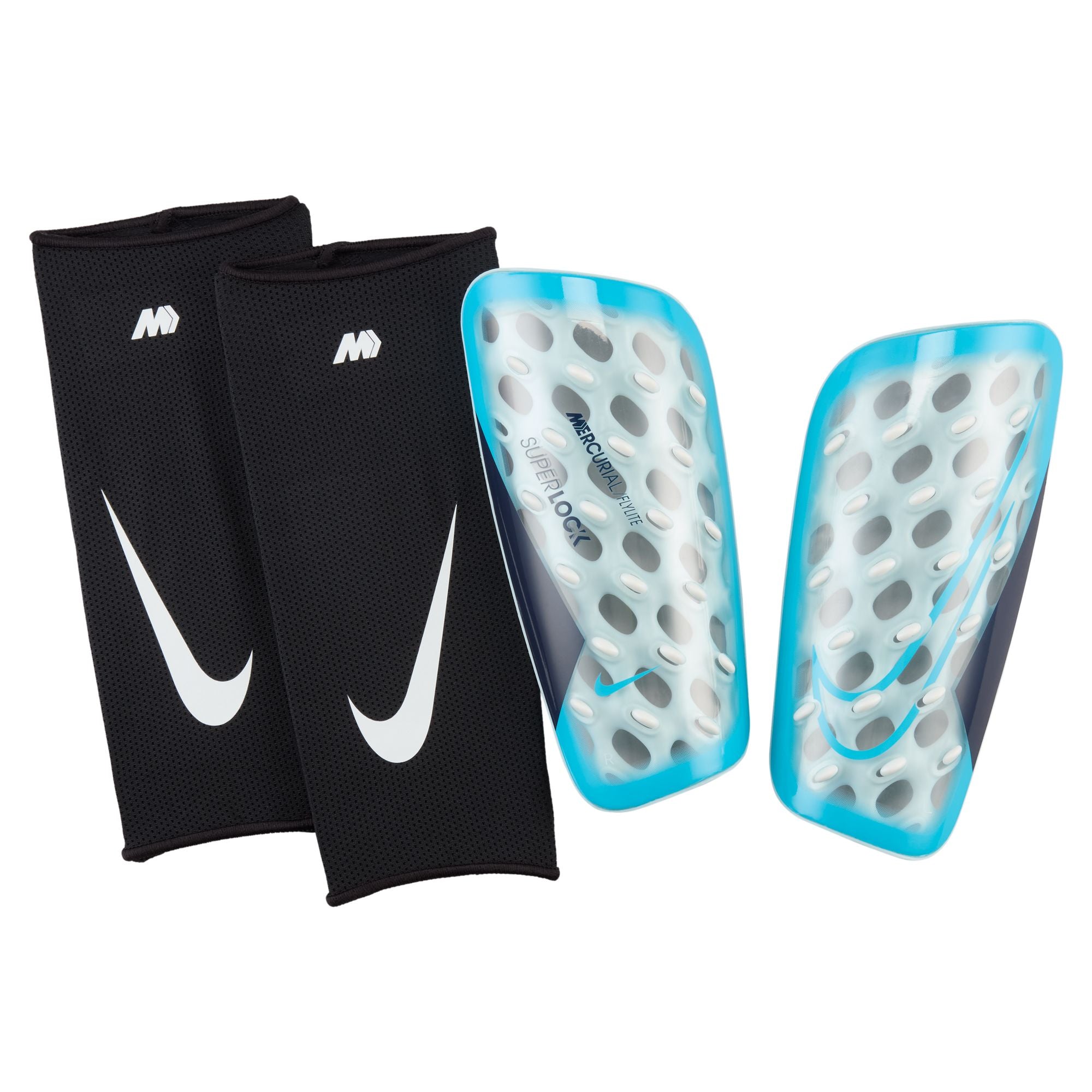Nike Mercurial FlyLite SuperLock Soccer Shin Guards - DN3608-420-NIKE by Nike | Available at Niky's Sports