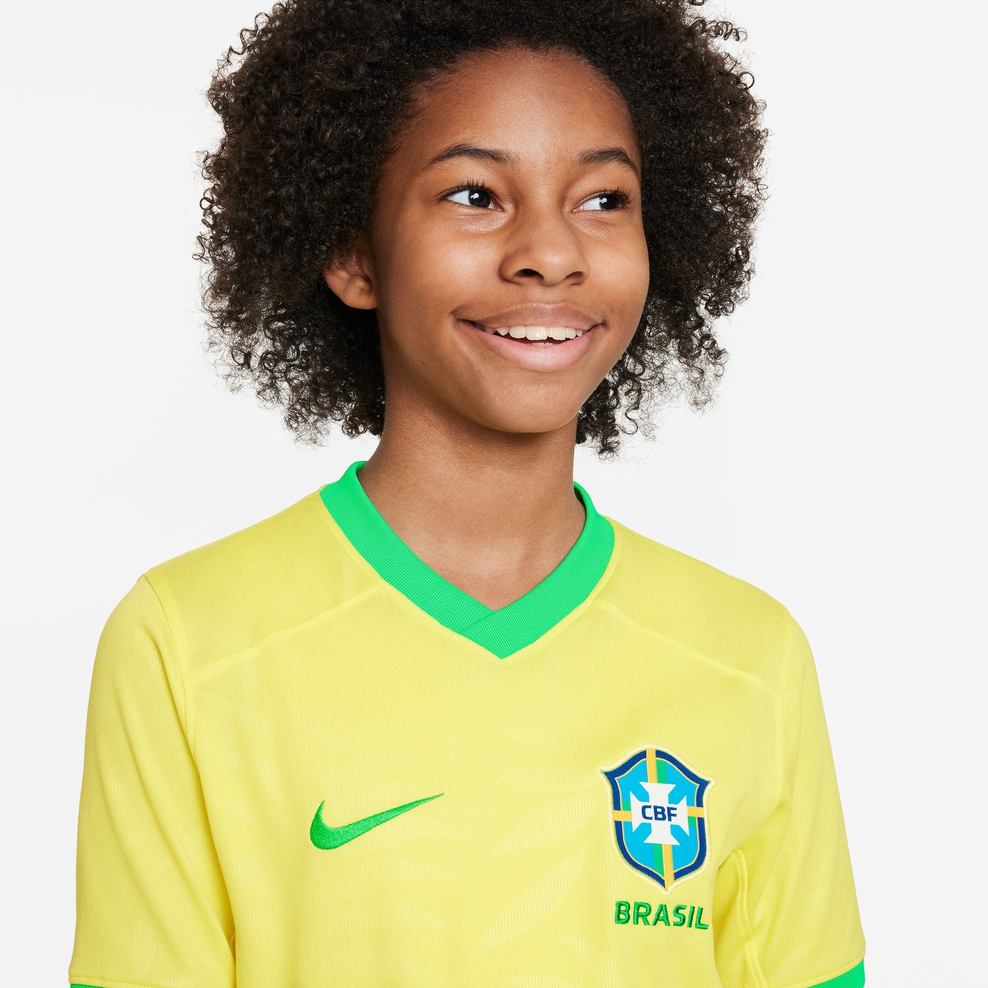 Nike Brazil 2023 Stadium Home Big Kids' Dri-FIT Soccer Jersey