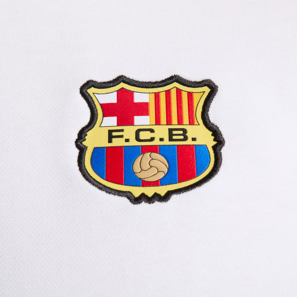 Nike FC Barcelona Club Fleece Men's French Terry Pullover Hoodie - DV5563-100-NIKE by Nike | Available at Niky's Sports