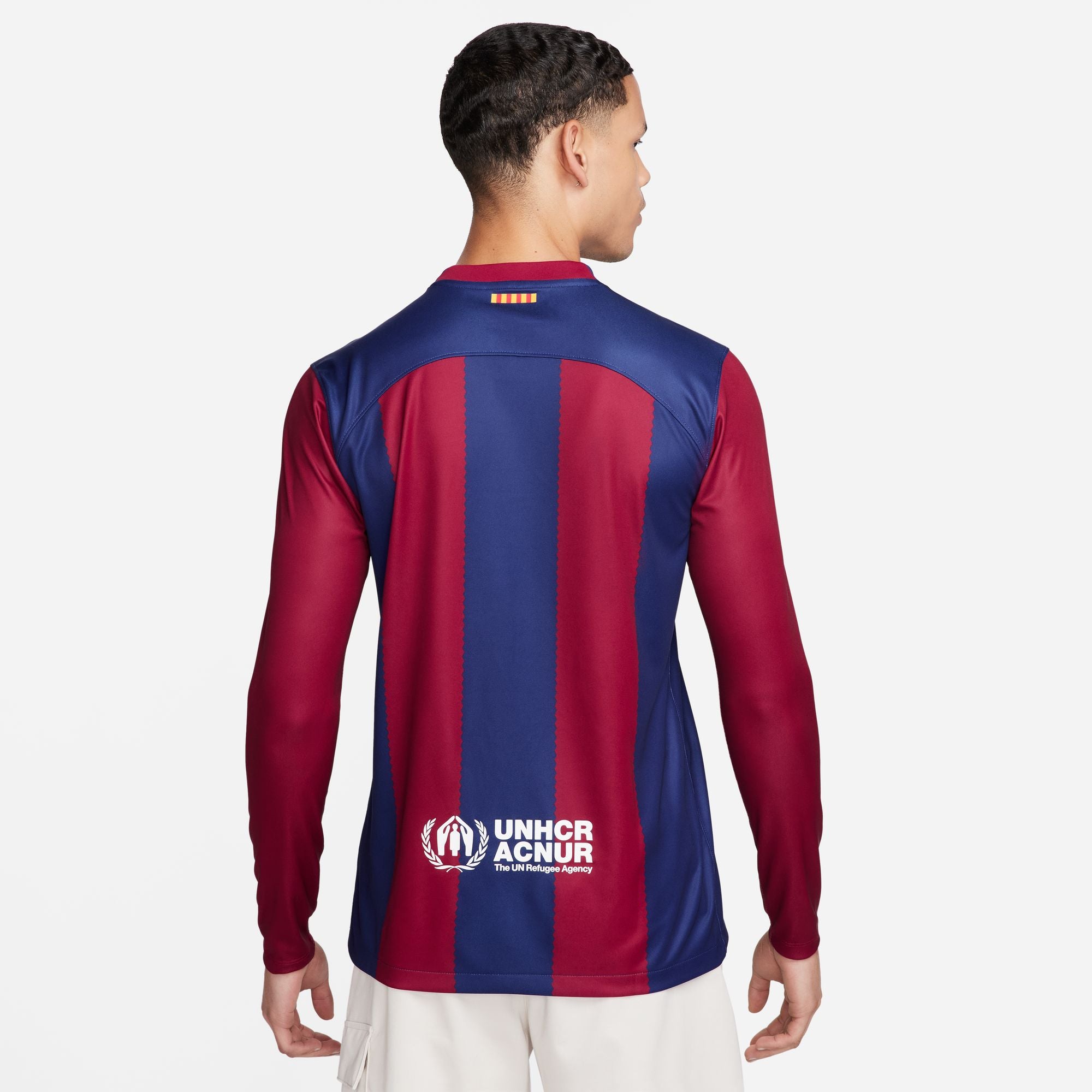 Nike FC Barcelona 2023/24 Stadium Home Men's Dri-FIT Long-Sleeve Soccer Jersey - DX2636-456-NIKE by Nike | Available at Niky's Sports