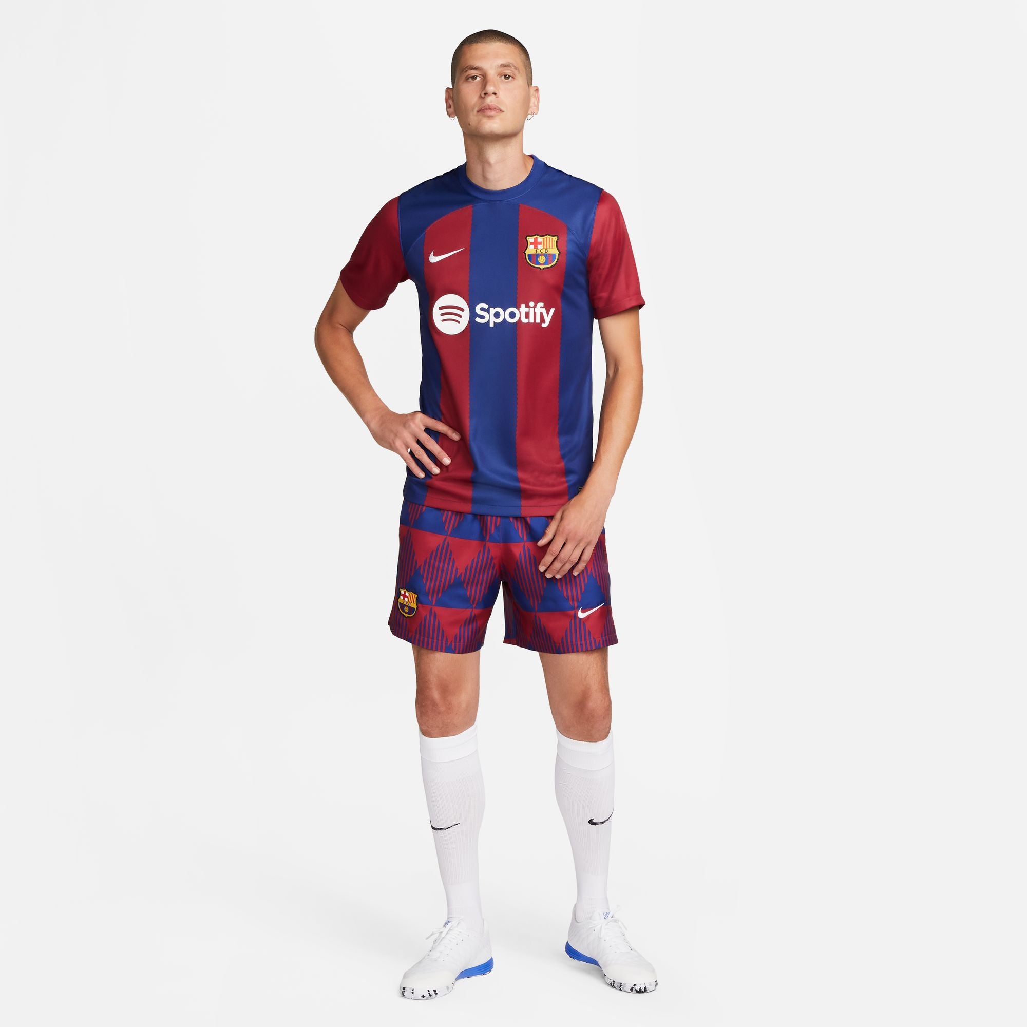 Nike FC Barcelona 2023/24 Stadium Home Men's Dri-FIT Soccer Jersey - DX2687-456-NIKE by Nike | Available at Niky's Sports