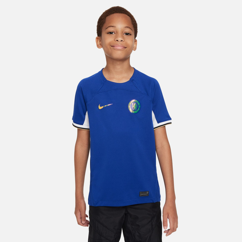 Nike Chelsea FC 2023/24 Stadium Home Big Kids' Dri-FIT Soccer Jersey - DX2759-496-NIKE by Nike | Available at Niky's Sports