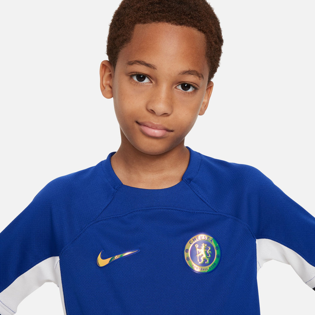 Nike Chelsea FC 2023/24 Stadium Home Big Kids' Dri-FIT Soccer Jersey - DX2759-496-NIKE by Nike | Available at Niky's Sports