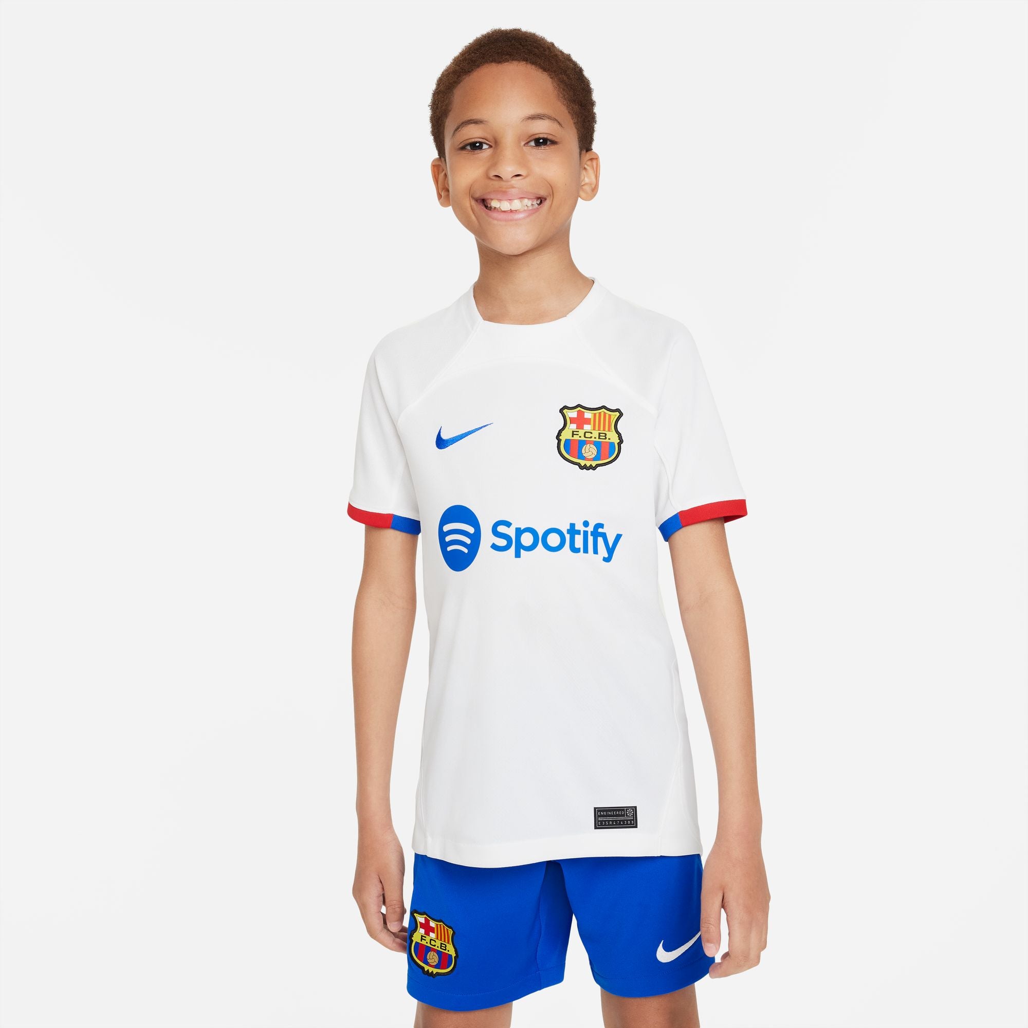 Nike FC Barcelona 2023/24 Stadium Away Big Kids' Dri-FIT Soccer Jersey - DX2760-101-NIKE by Nike | Available at Niky's Sports