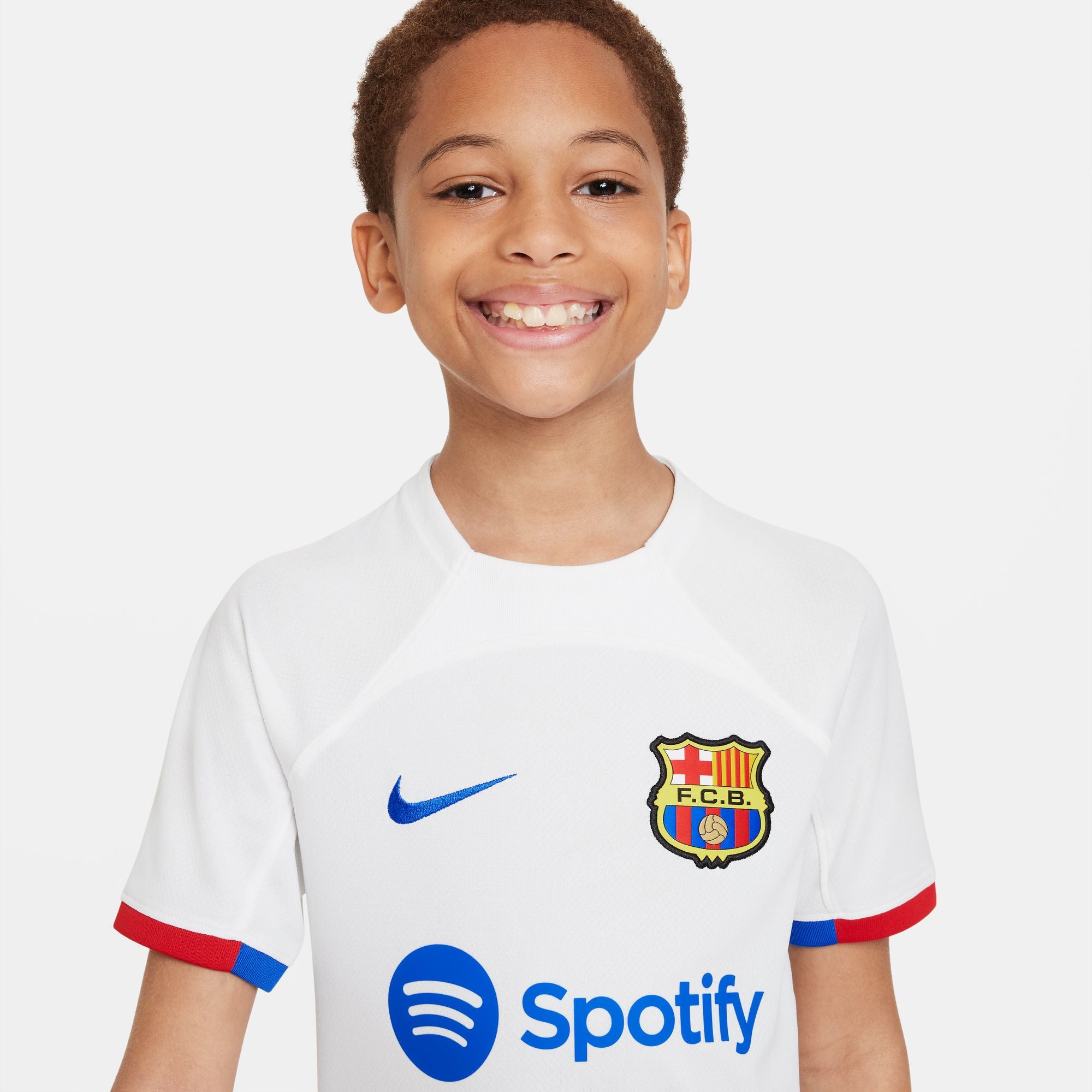 Nike FC Barcelona 2023/24 Stadium Away Big Kids' Dri-FIT Soccer Jersey - DX2760-101-NIKE by Nike | Available at Niky's Sports