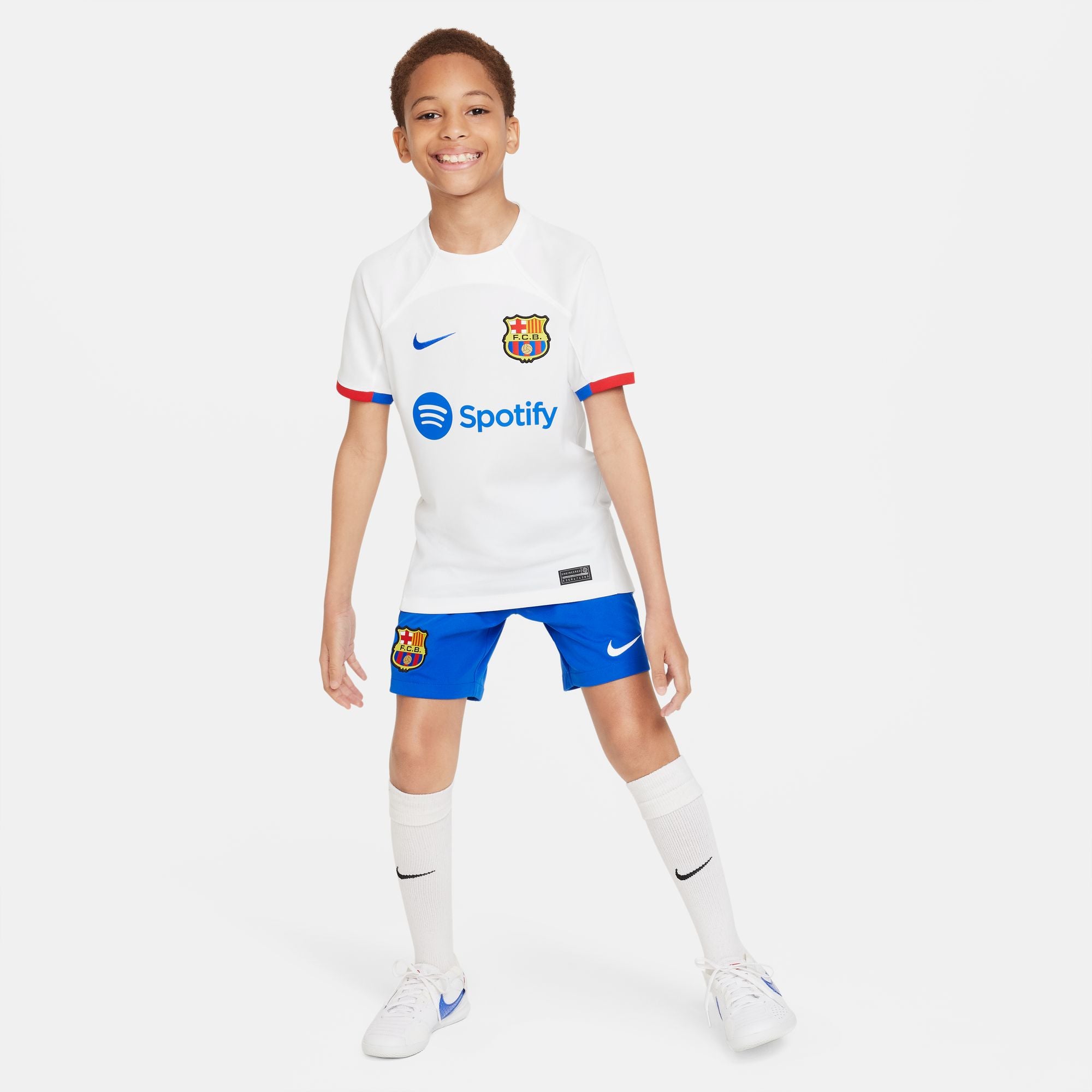 Nike FC Barcelona 2023/24 Stadium Away Big Kids' Dri-FIT Soccer Jersey - DX2760-101-NIKE by Nike | Available at Niky's Sports
