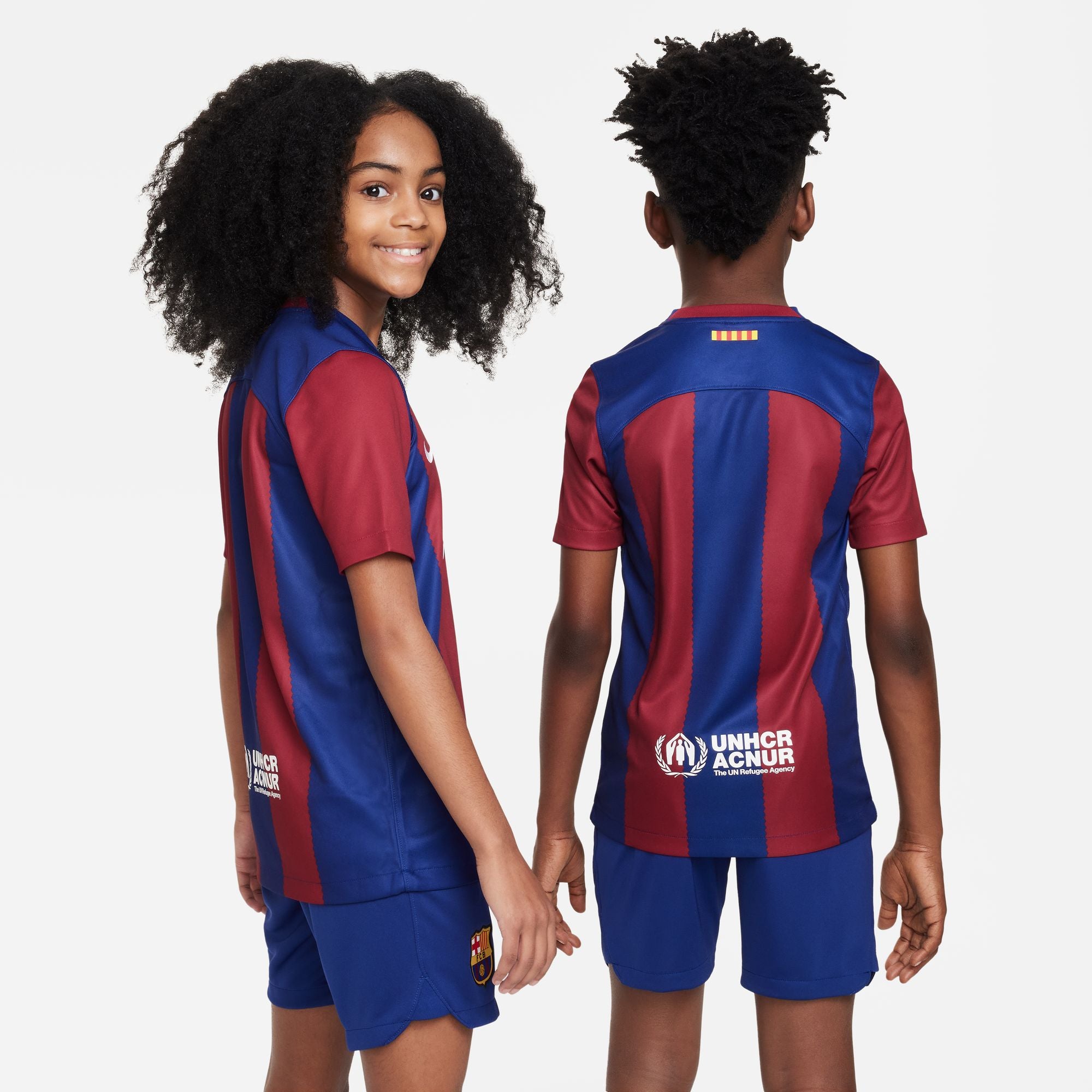 Nike FC Barcelona 2023/24 Stadium Home Big Kids' Dri-FIT Soccer Jersey