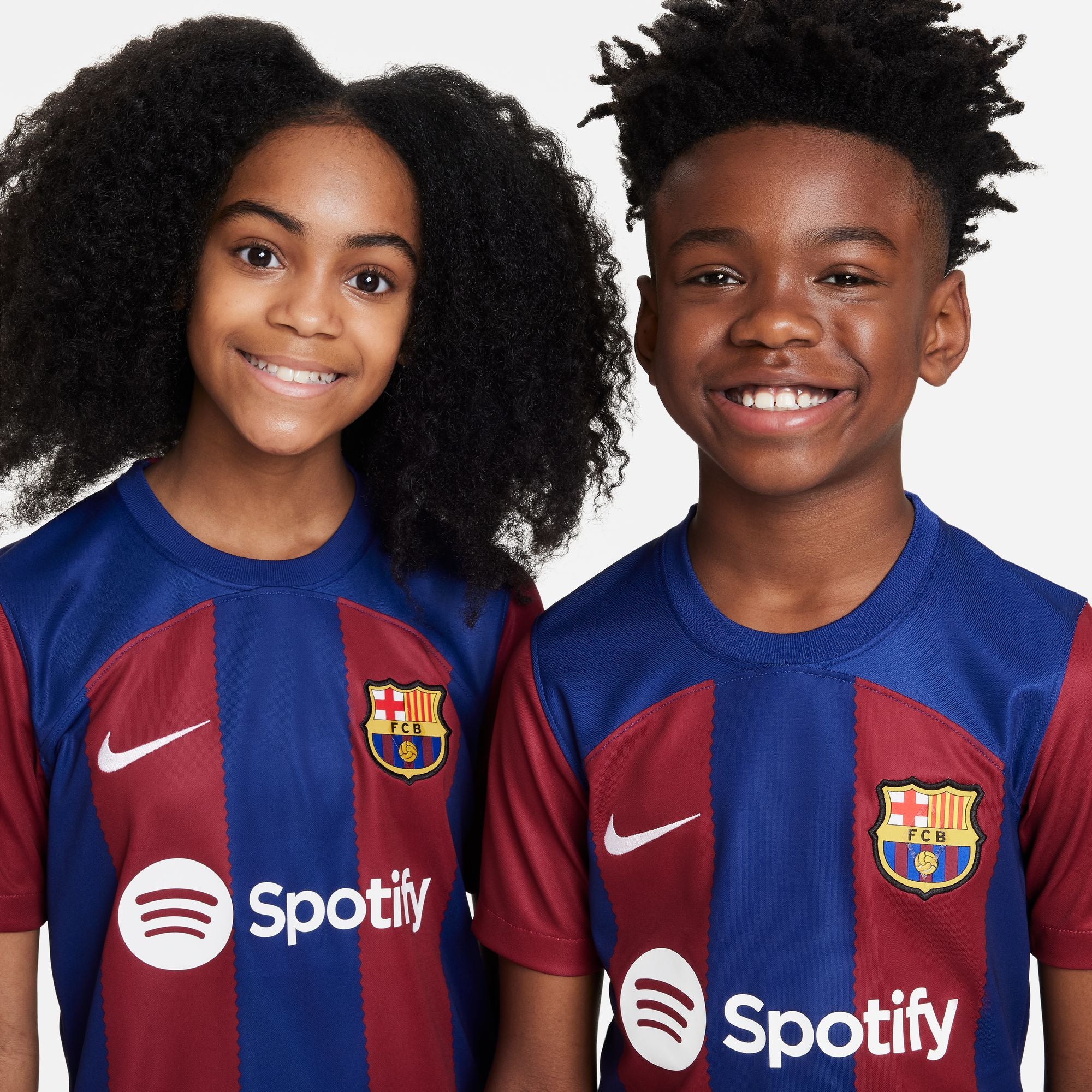 Nike FC Barcelona 2023/24 Stadium Home Big Kids' Dri-FIT Soccer Jersey