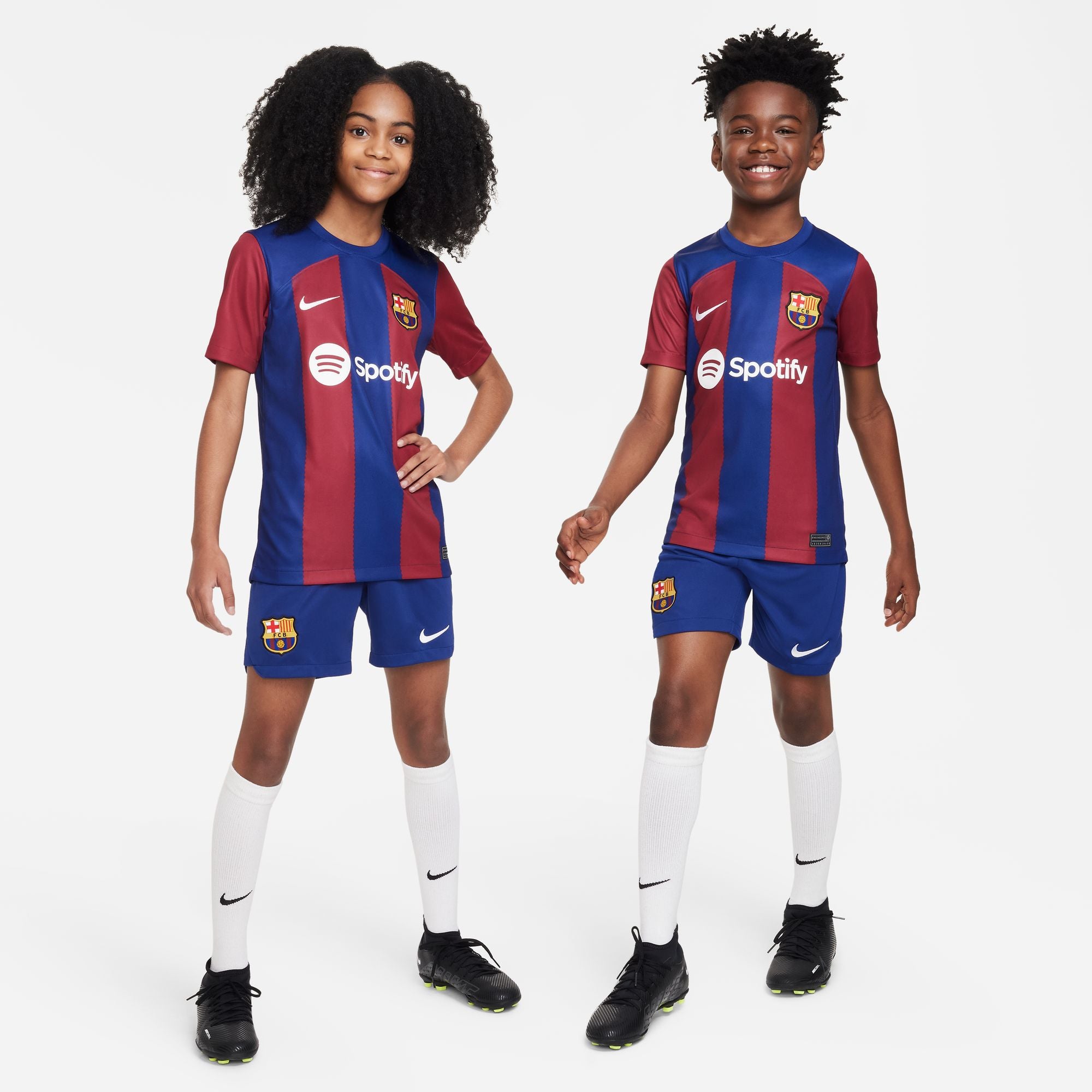 Nike FC Barcelona 2023/24 Stadium Home Big Kids' Dri-FIT Soccer Jersey