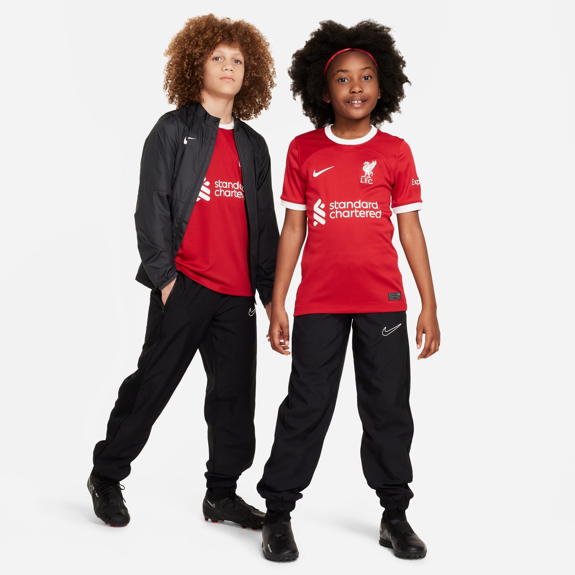 Nike Liverpool FC 2023/24 Stadium Home Big Kids' Dri-FIT Soccer Jersey - DX2766-688-NIKE by Nike | Available at Niky's Sports