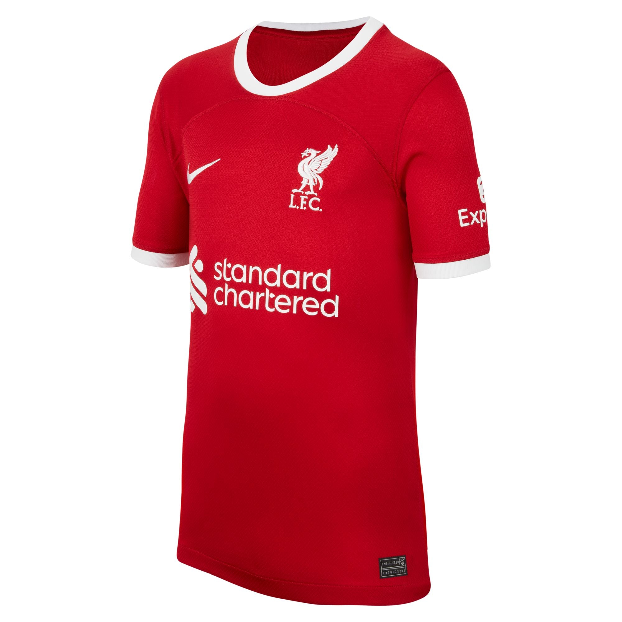 Nike Liverpool FC 2023/24 Stadium Home Big Kids' Dri-FIT Soccer Jersey - DX2766-688-NIKE by Nike | Available at Niky's Sports
