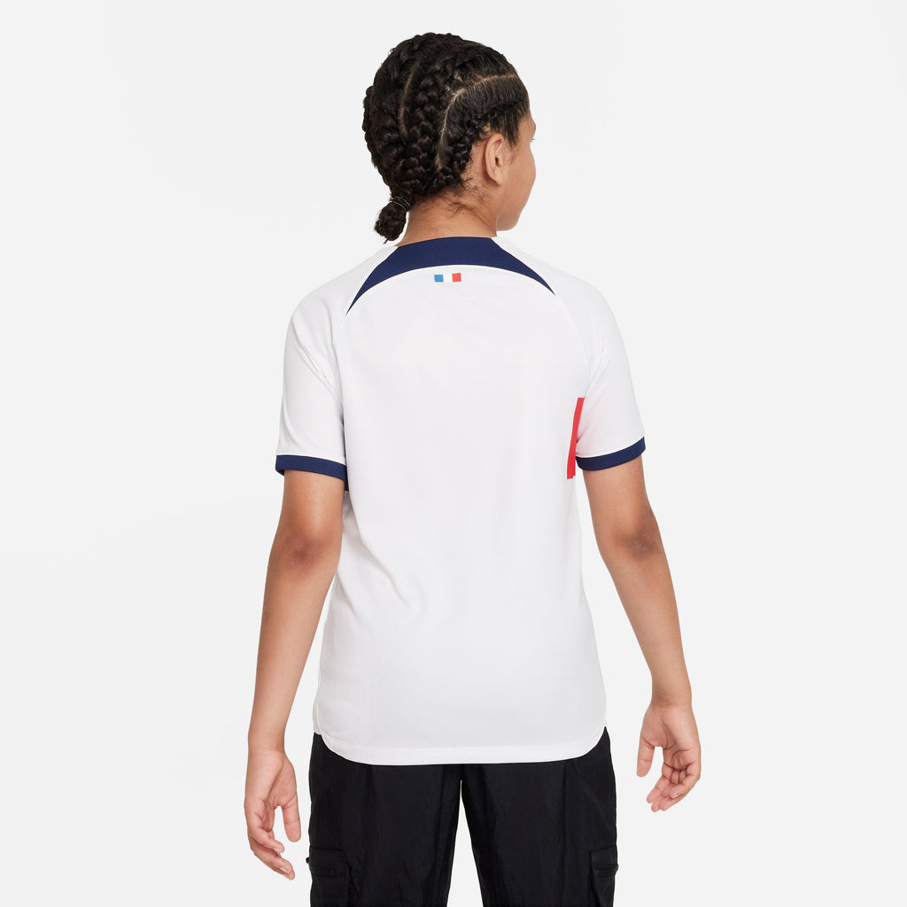 Nike Paris Saint-Germain 2023/24 Stadium Away Big Kids' Dri-FIT Soccer Jersey - DX2767-101-NIKE by Nike | Available at Niky's Sports
