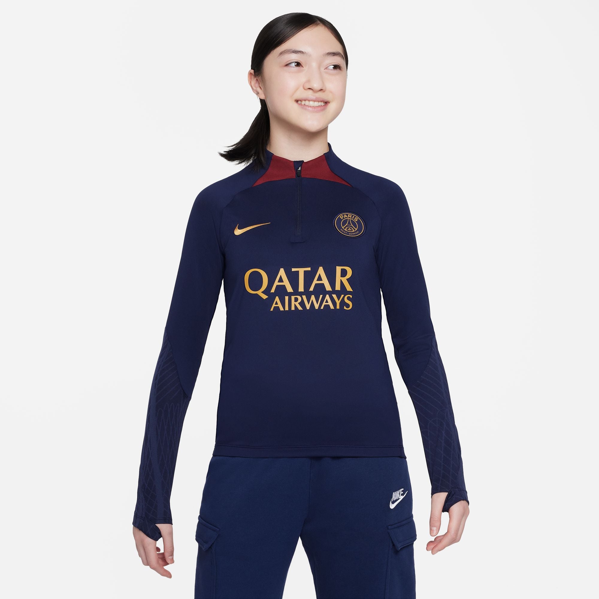 Nike Paris Saint-Germain Strike Big Kids' Dri-FIT Knit Soccer Drill Top