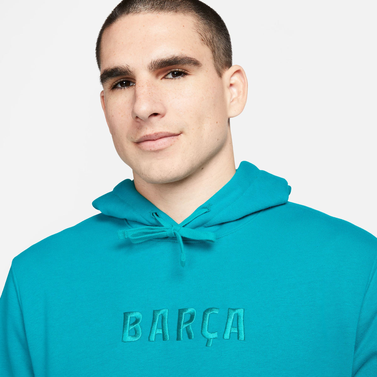 Nike FC Barcelona Club Third Men's Soccer French Terry Pullover Hoodie - DX8643-300-NIKE by Nike | Available at Niky's Sports